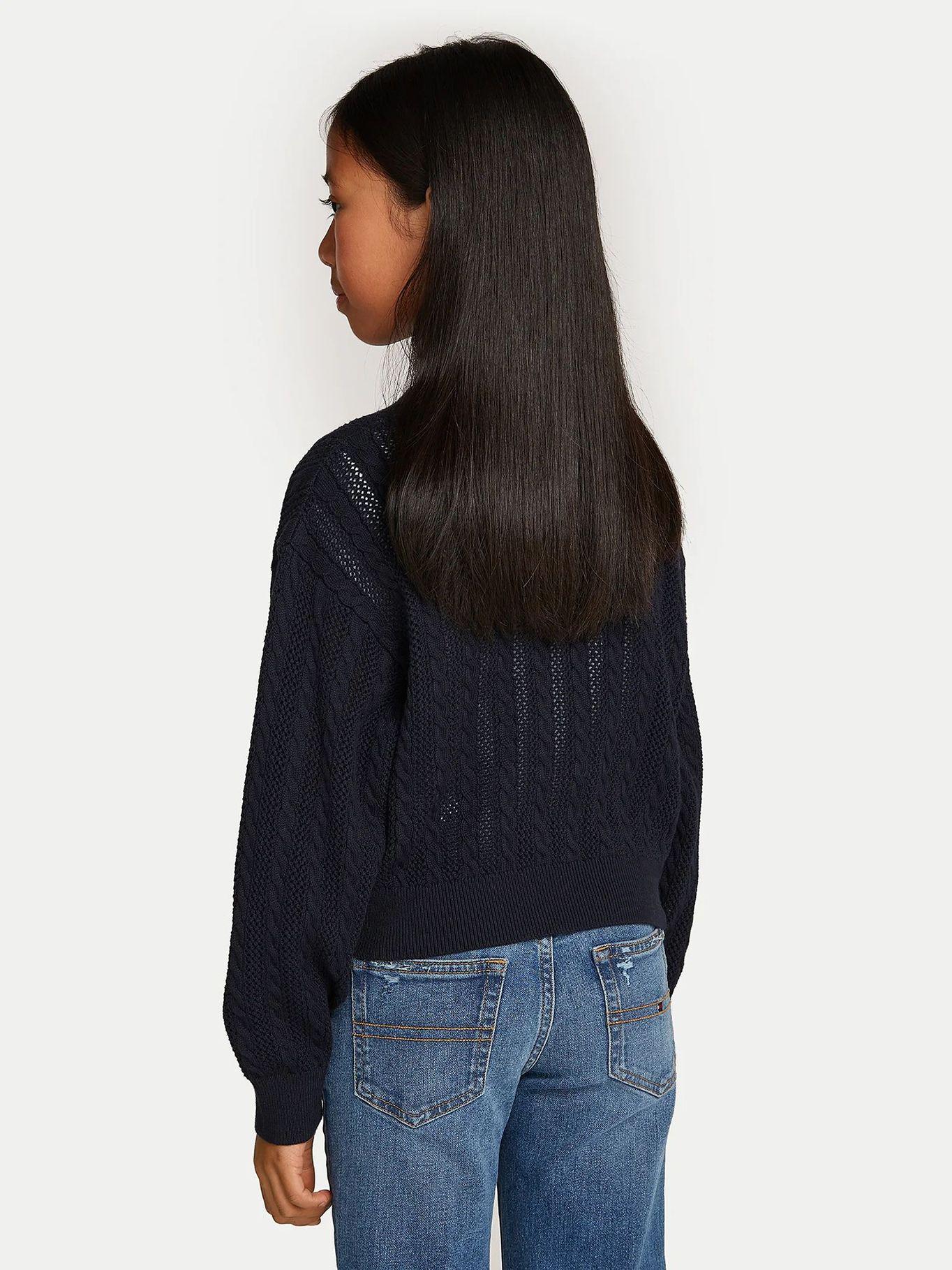 Sweater De Niña Essential Trenzado Azul Tommy Hilfiger-1
