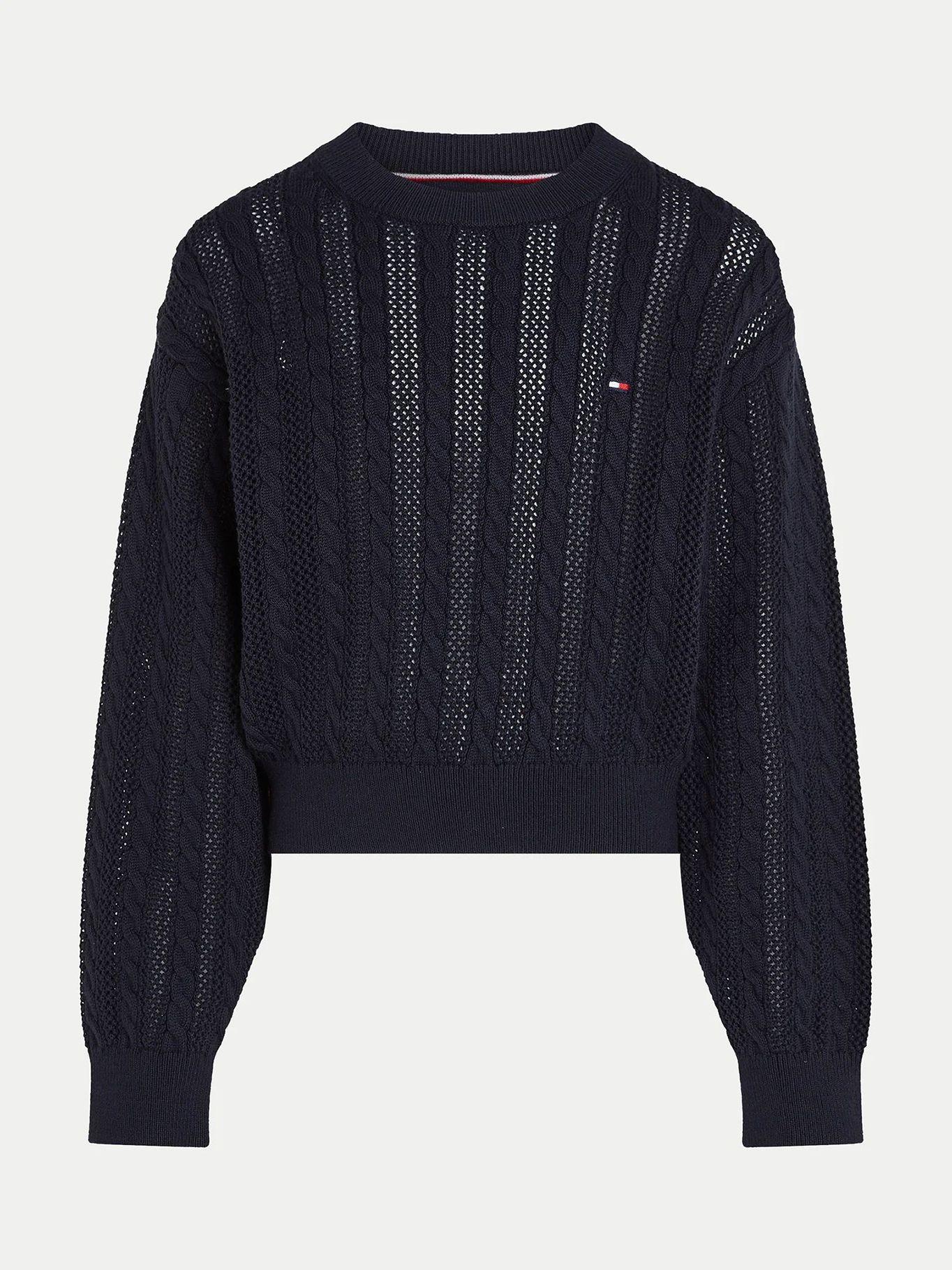 Sweater De Niña Essential Trenzado Azul Tommy Hilfiger-3