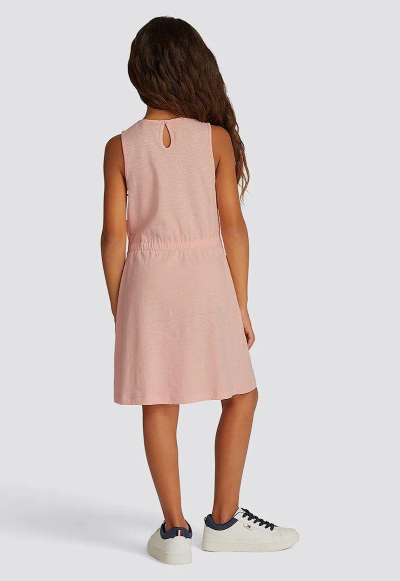 Vestido Sin Mangas De Lino Rosado Tommy Hilfiger-1