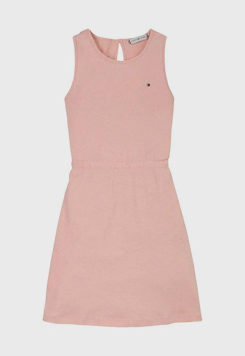 Vestido Sin Mangas De Lino Rosado Tommy Hilfiger-3