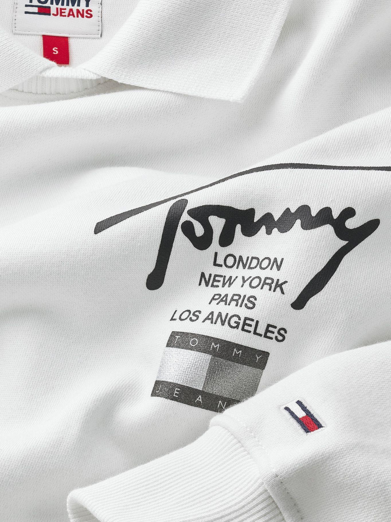 Polerón Cropped Signature Blanco Tommy Jeans JN2-2