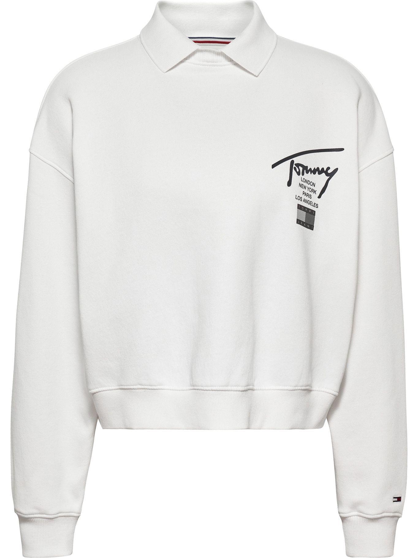 Polerón Cropped Signature Blanco Tommy Jeans JN2-0