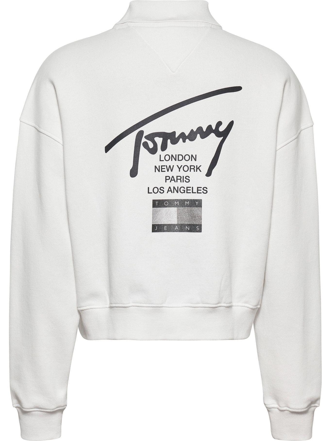 Polerón Cropped Signature Blanco Tommy Jeans JN2-1