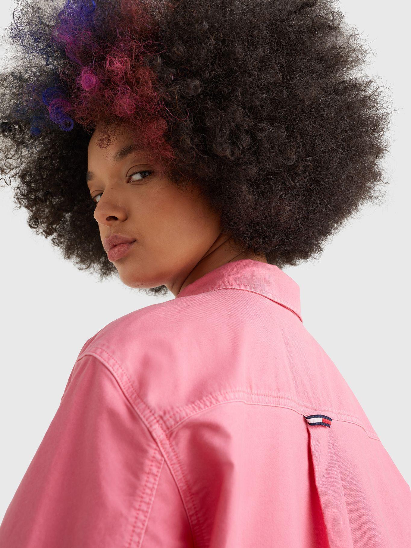 Camisa Boyfriend Fit Con Logo Rosado Tommy Hilfiger-2