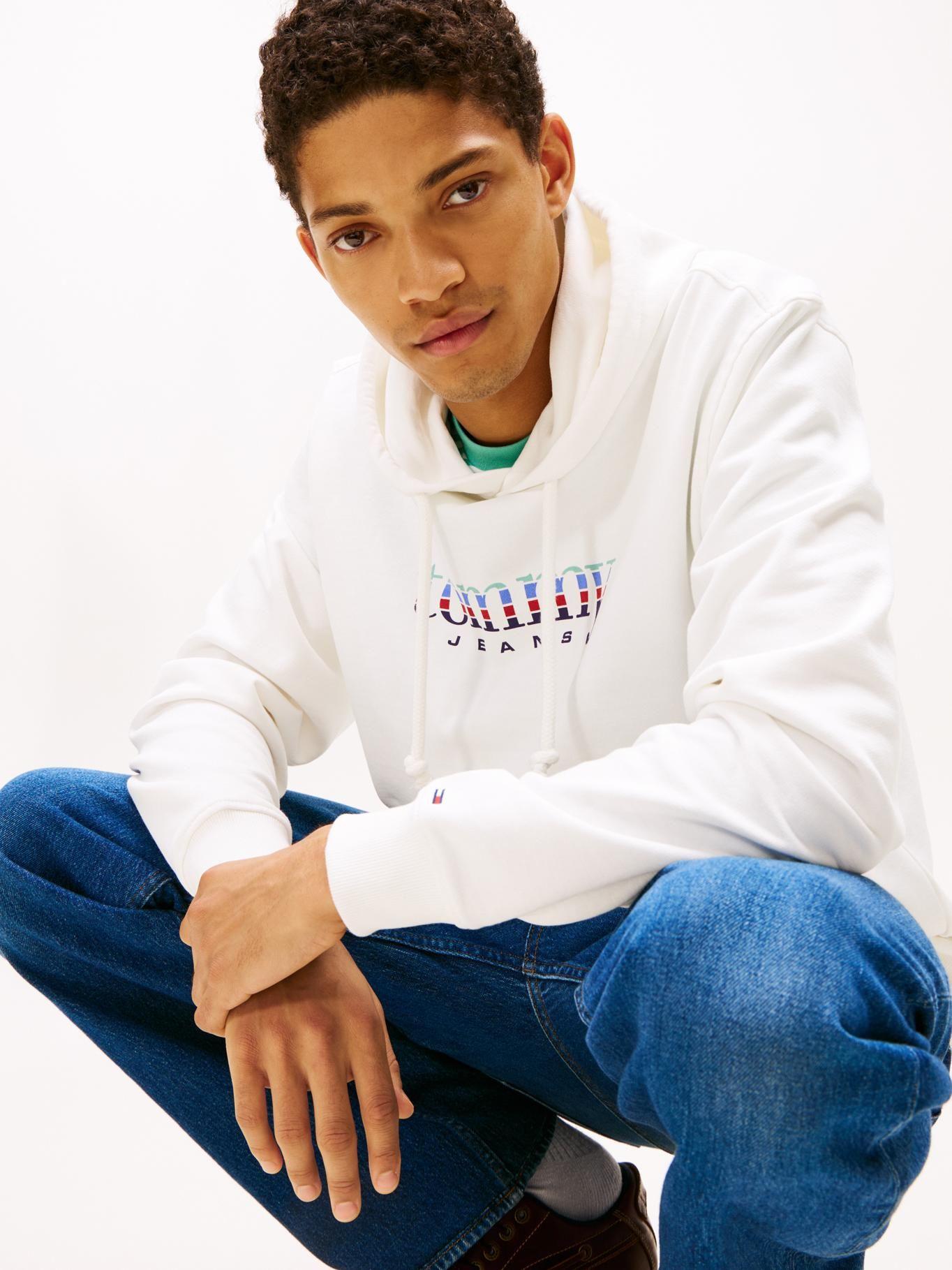 Polerón Hoodie Con Logo Tommy Jeans Blanco-3