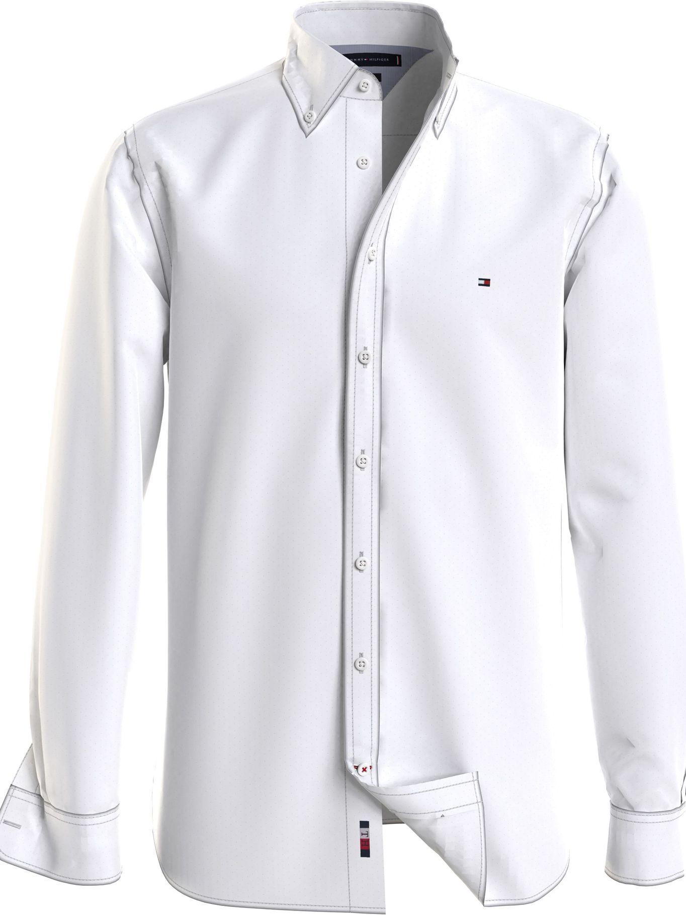 Camisa Classic Poplin Mini Print Blanco Tommy Hilfiger-0