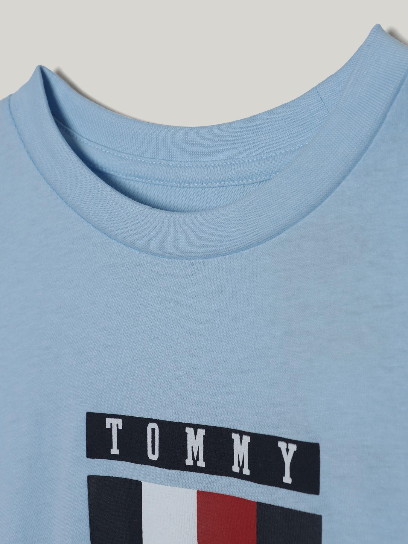 Polera De Niño Global Stripe Celeste Tommy Hilfiger-3