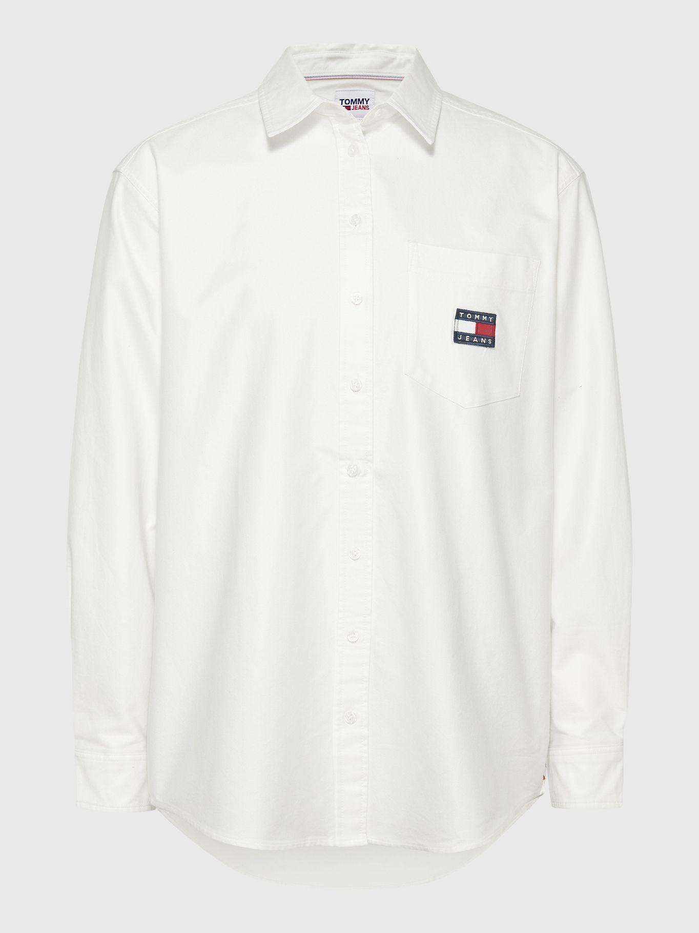 Camisa Boyfriend Con Logo Blanco Tommy Hilfiger-4