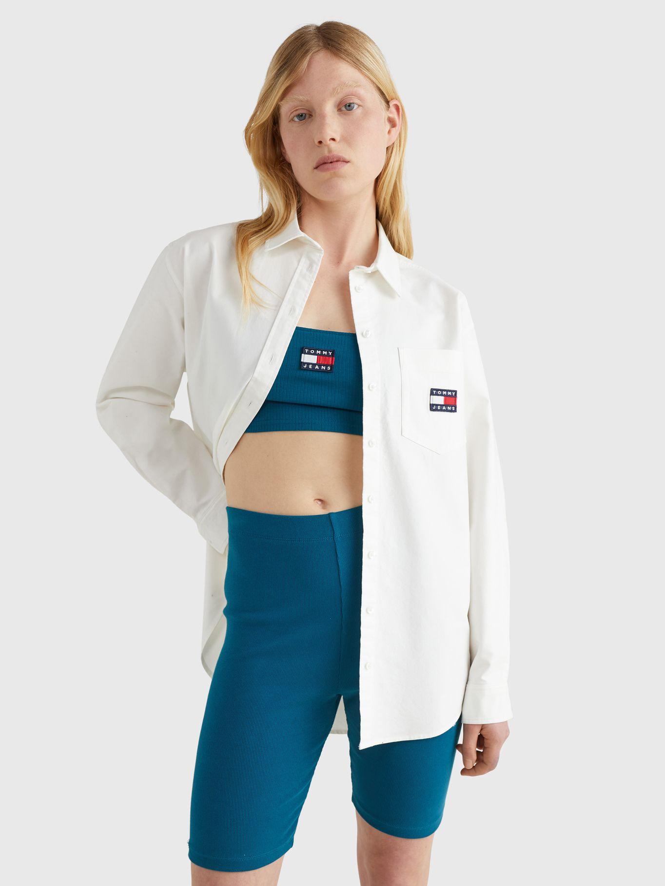 Camisa Boyfriend Con Logo Blanco Tommy Hilfiger-0