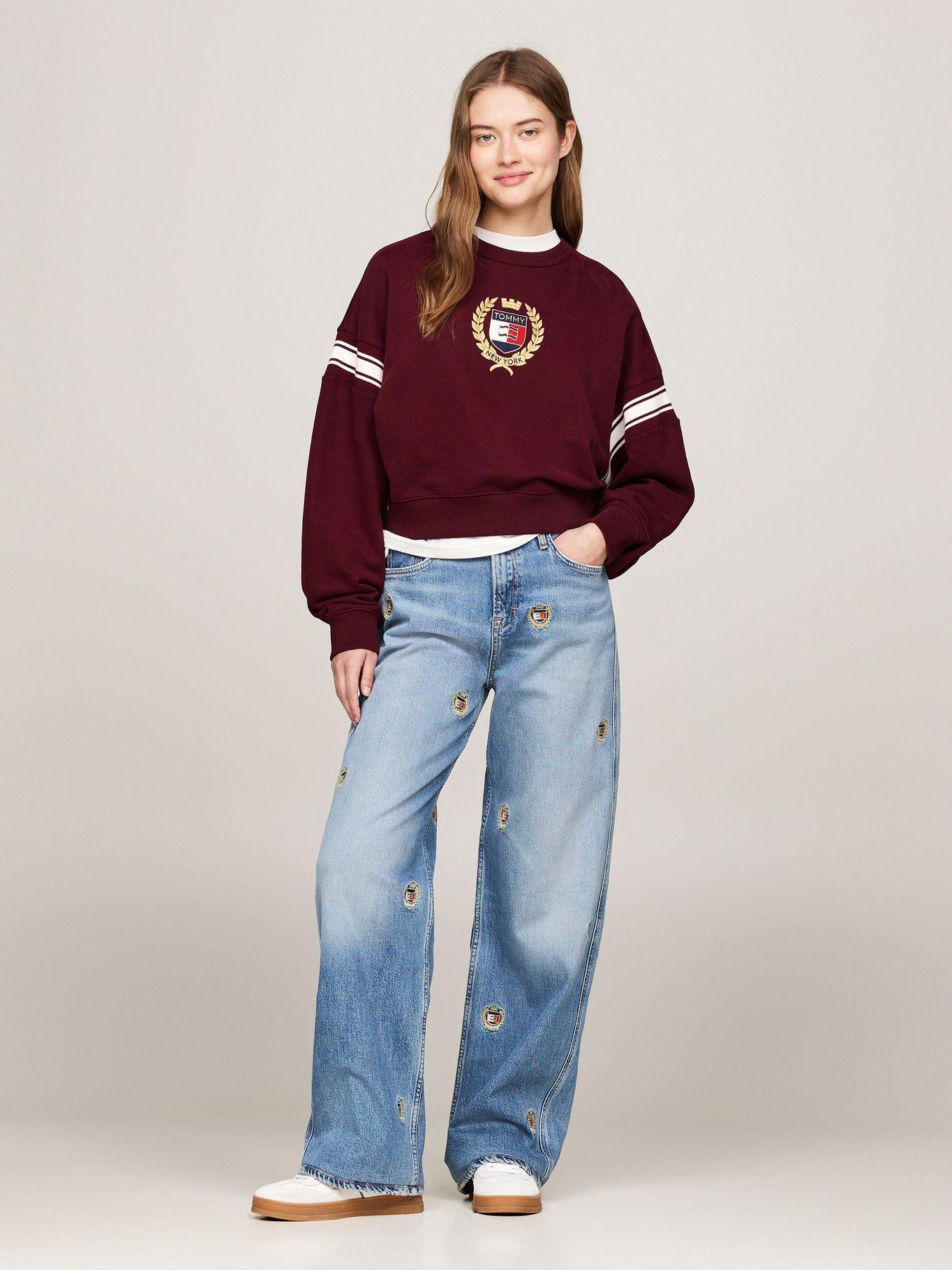 Polerón Crest Preppy Logo Burdeo Tommy Hilfiger-1