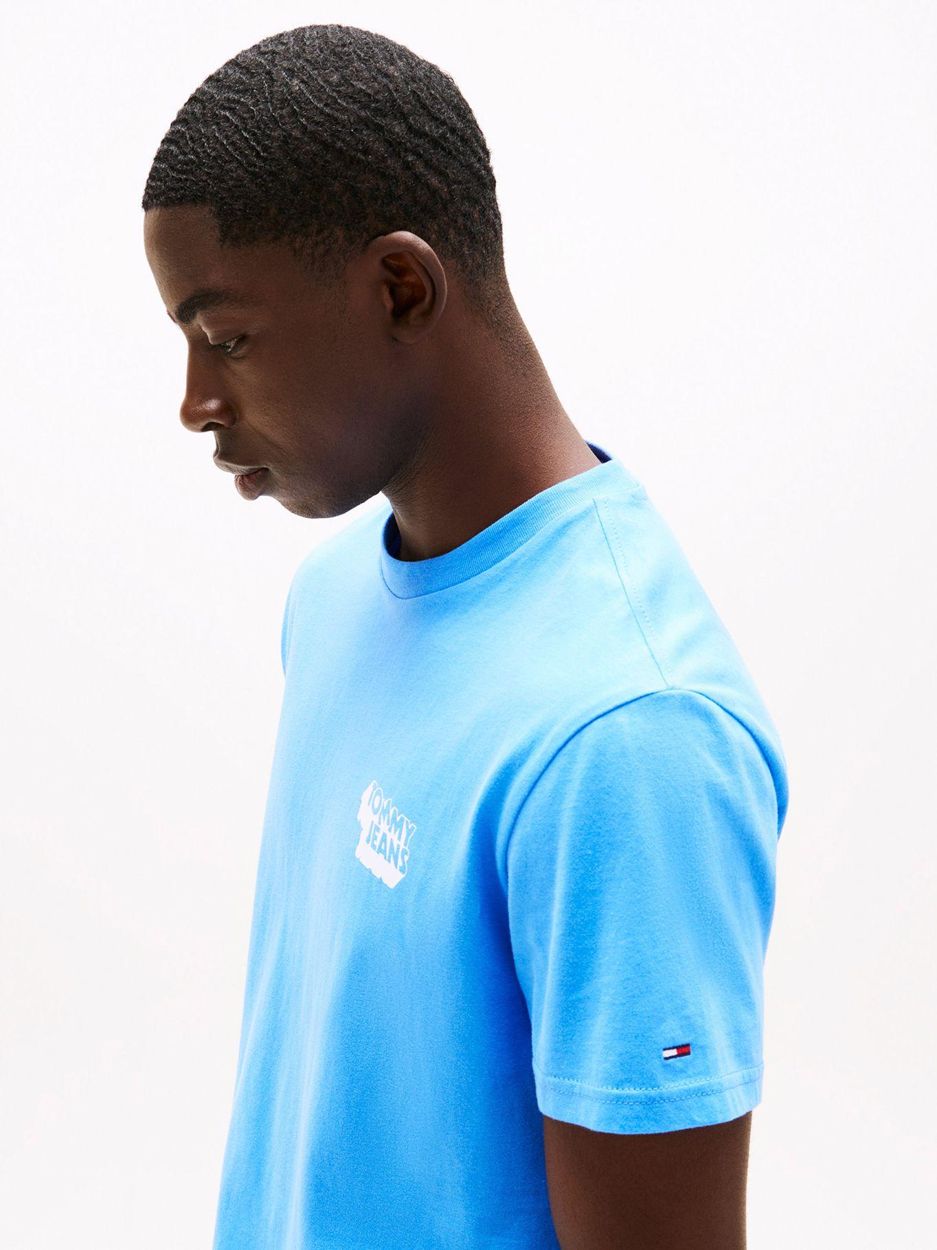 Polera Stack Logo Slim Fit Celeste C39 Tommy Jeans-3