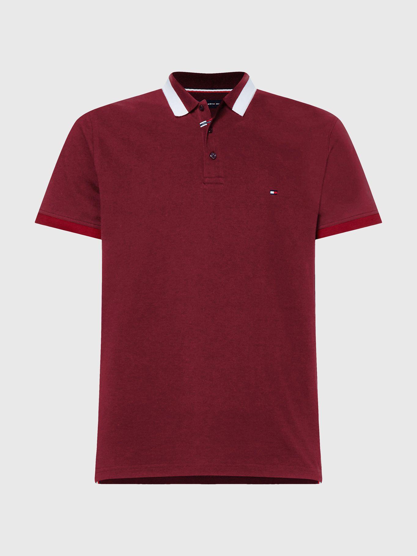 Polo Collar Cuff Block Slim Fit Rojo Tommy Hilfiger-4