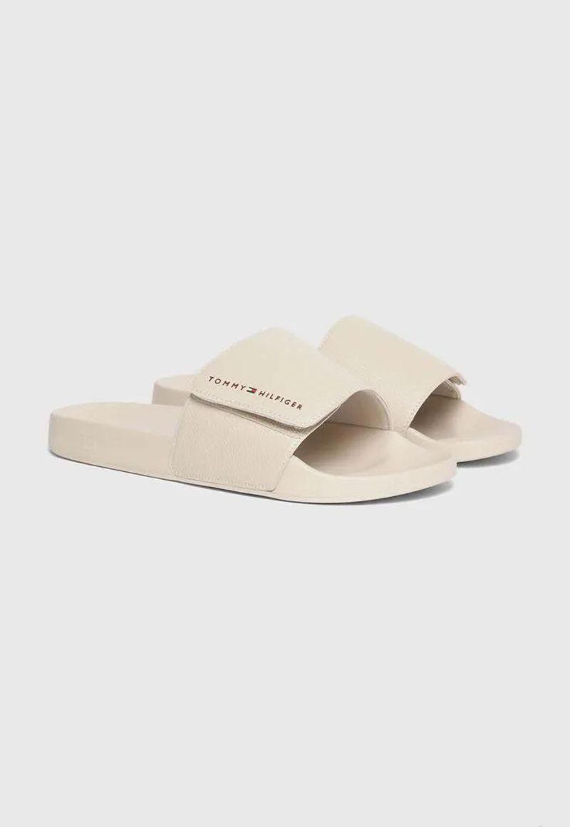 Sandalias Texturizadas Logo Beige Tommy Hilfiger-0