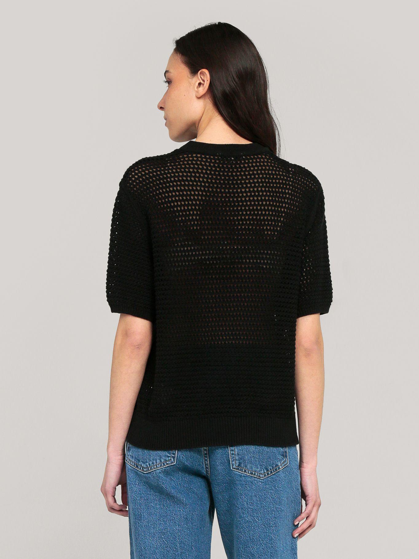 Sweater De Croché Solid Negro Tommy Hilfiger-3