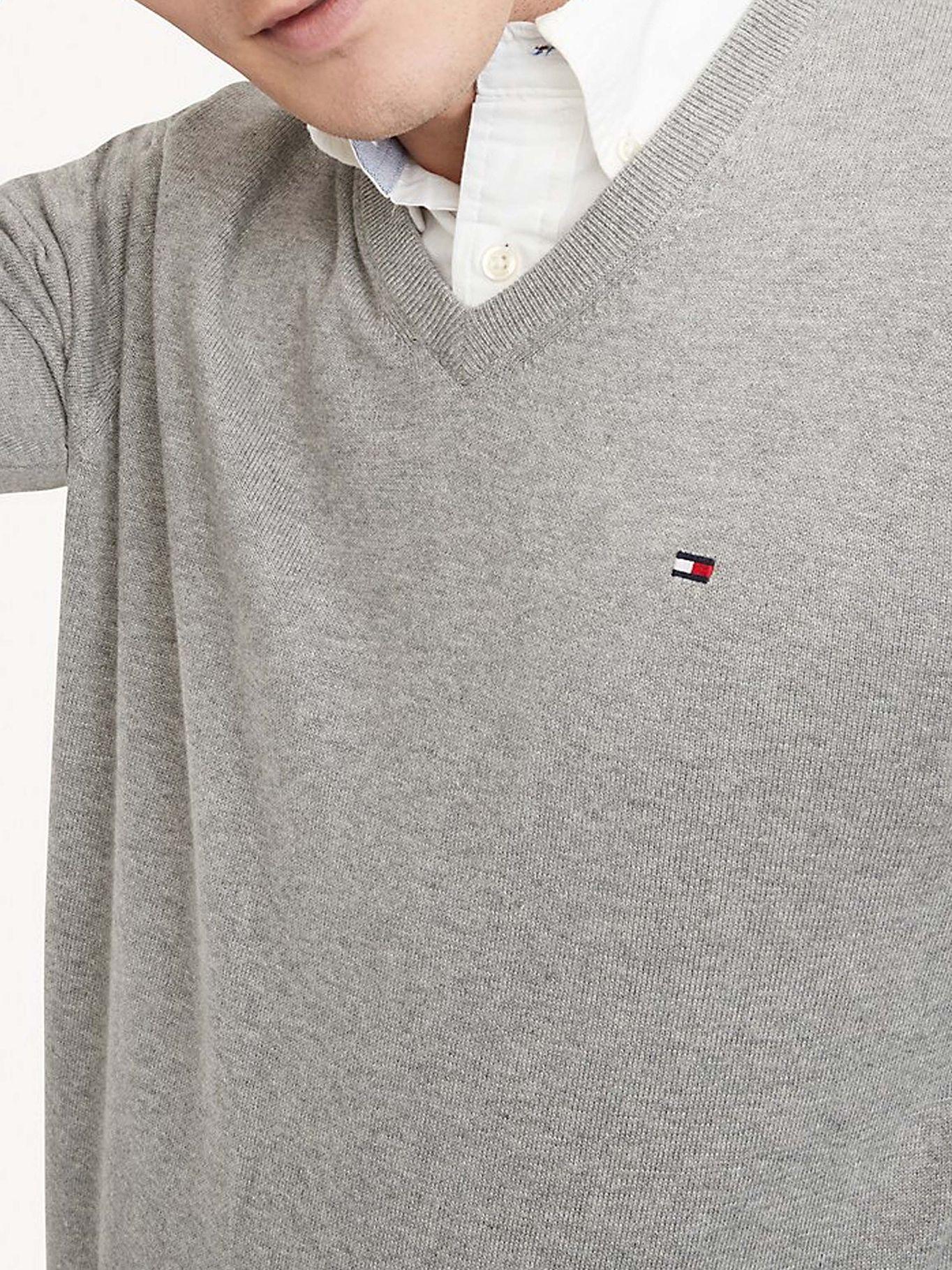 Sweater Básico Signature V-Neck Gris Tommy Hilfiger-3