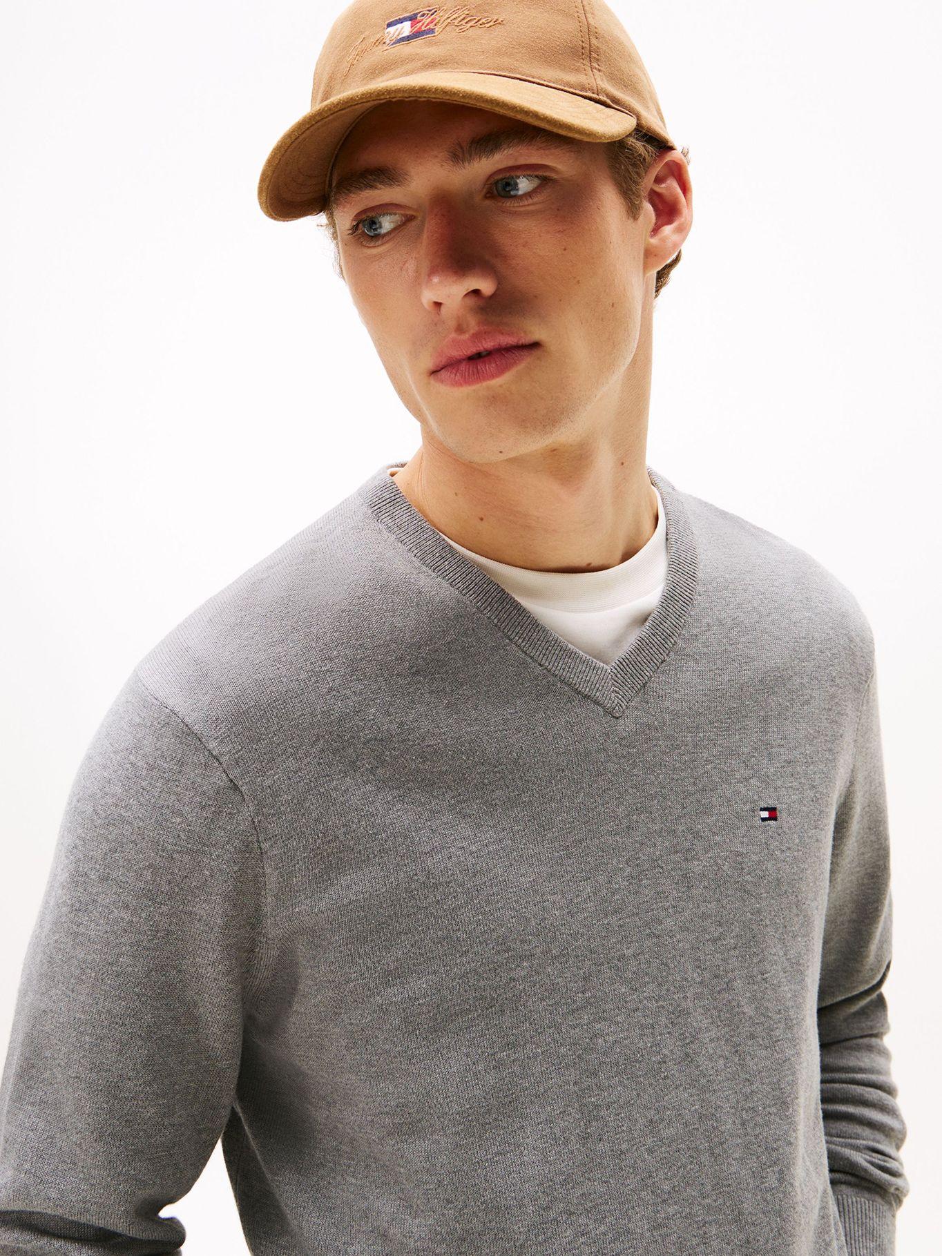 Sweater Básico Gris Signature V-Neck Tommy Hilfiger-3