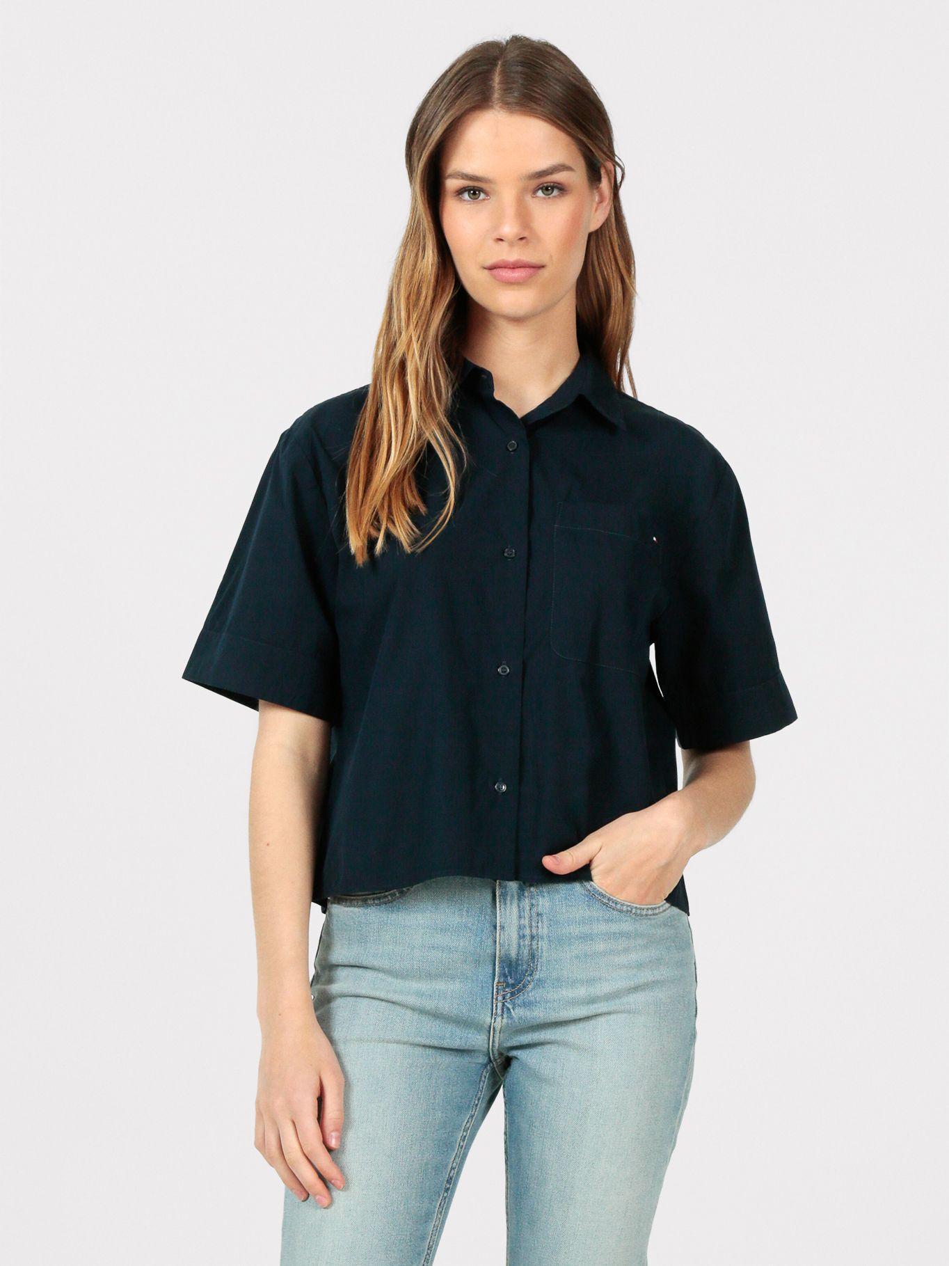 Camisa Poplin de Bolsillo Azul Tommy Hilfiger-0