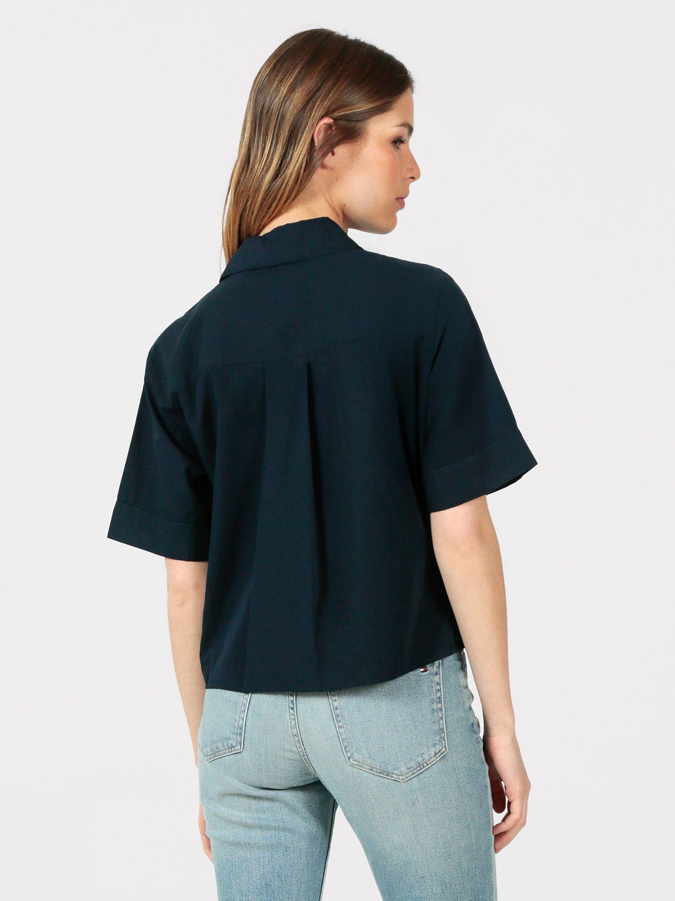 Camisa Poplin de Bolsillo Azul Tommy Hilfiger-3