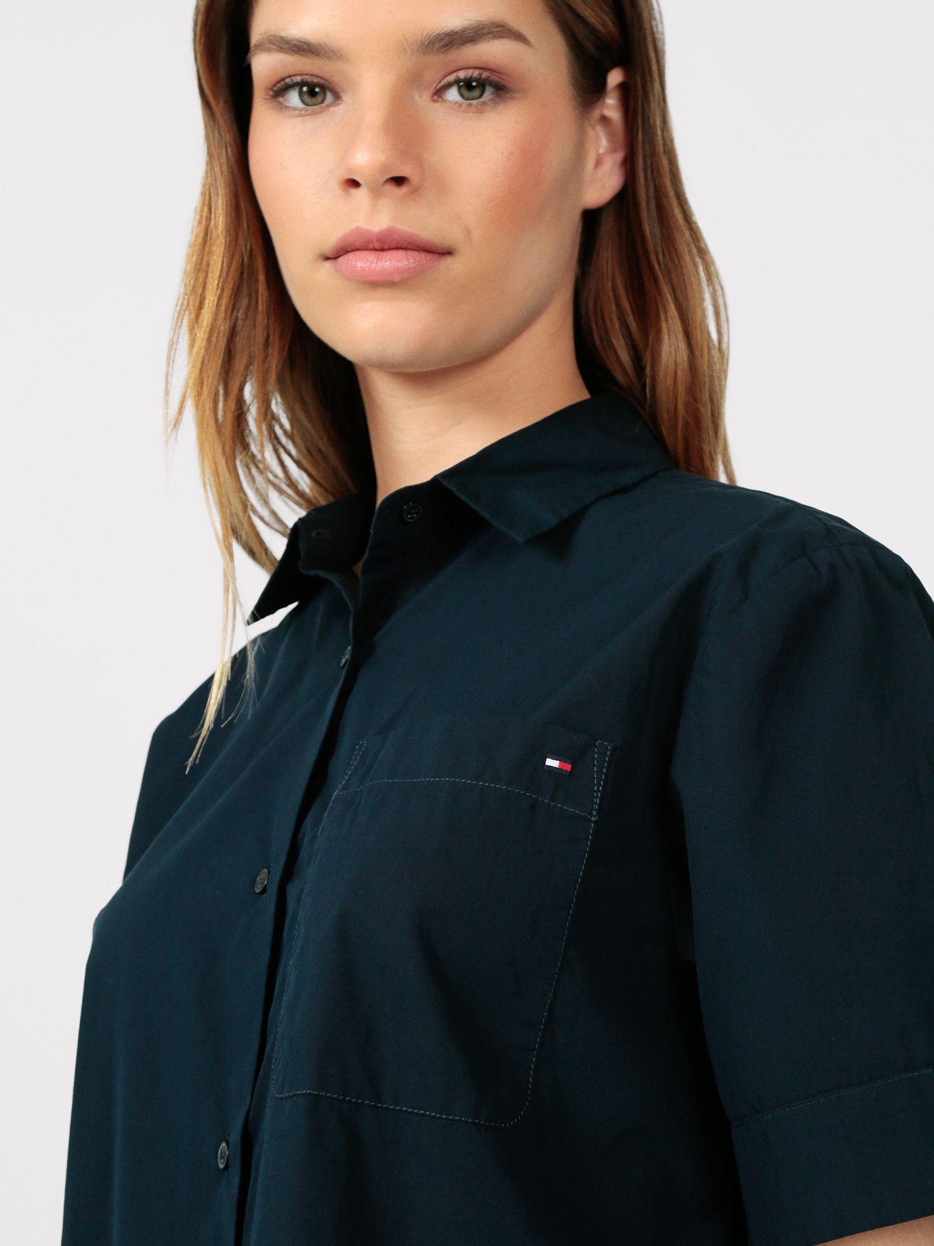 Camisa Poplin de Bolsillo Azul Tommy Hilfiger-4