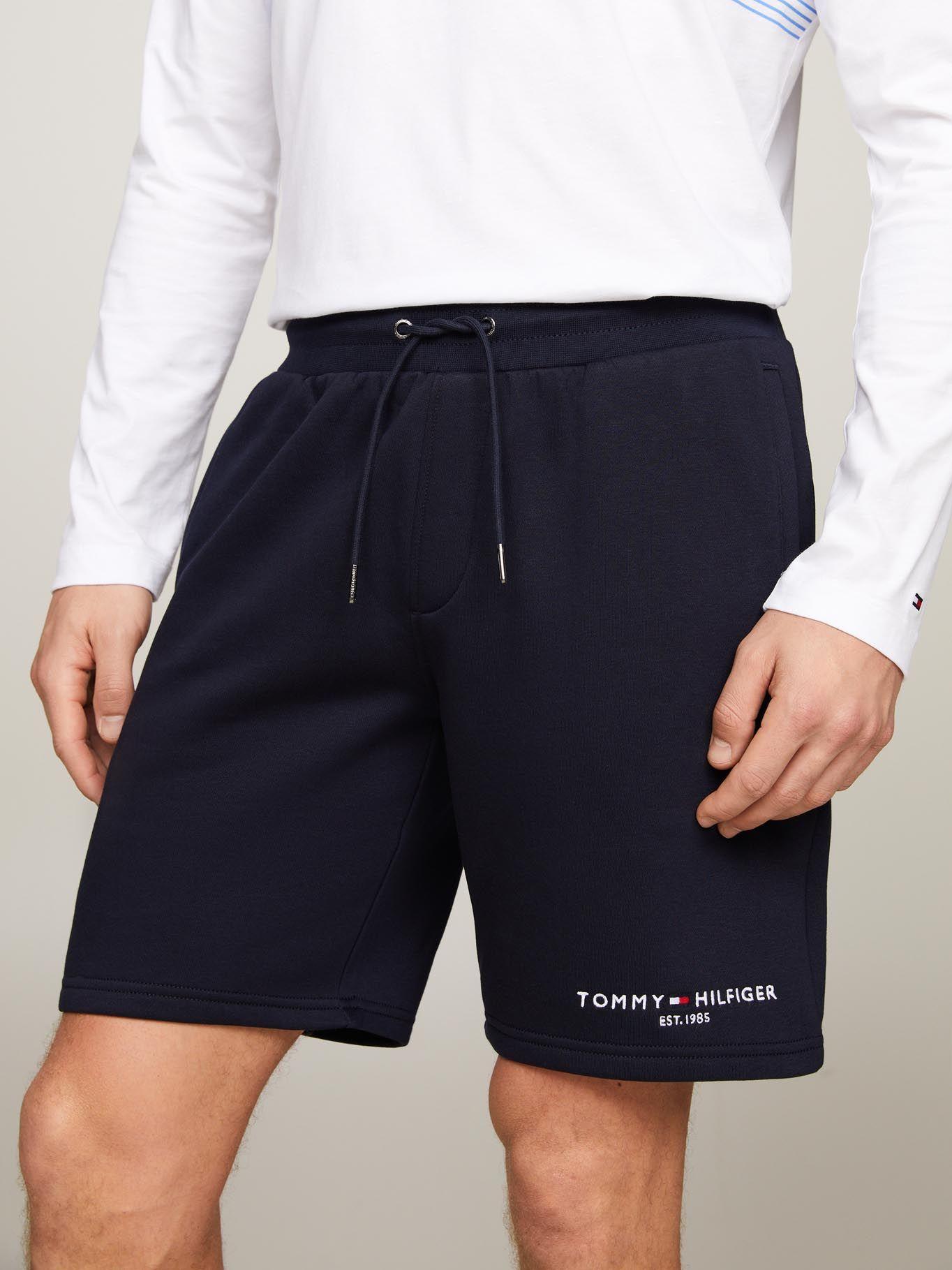 Short Solid De Algodón Con Cordón Azul Tommy Hilfiger-0