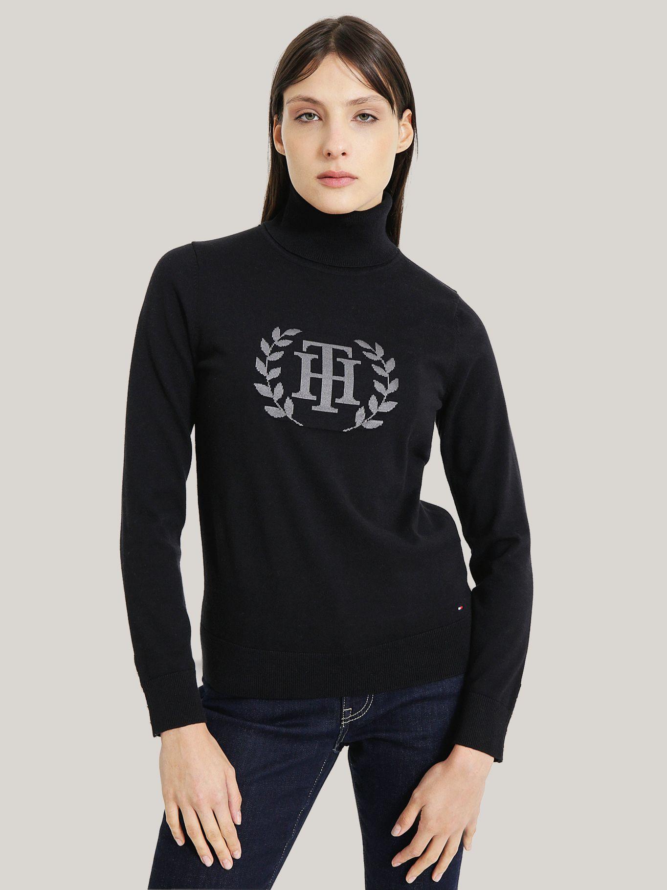 SWEATER DE ALGODÓN CUELLO ALTO NEGRO TOMMY HILFIGER-0