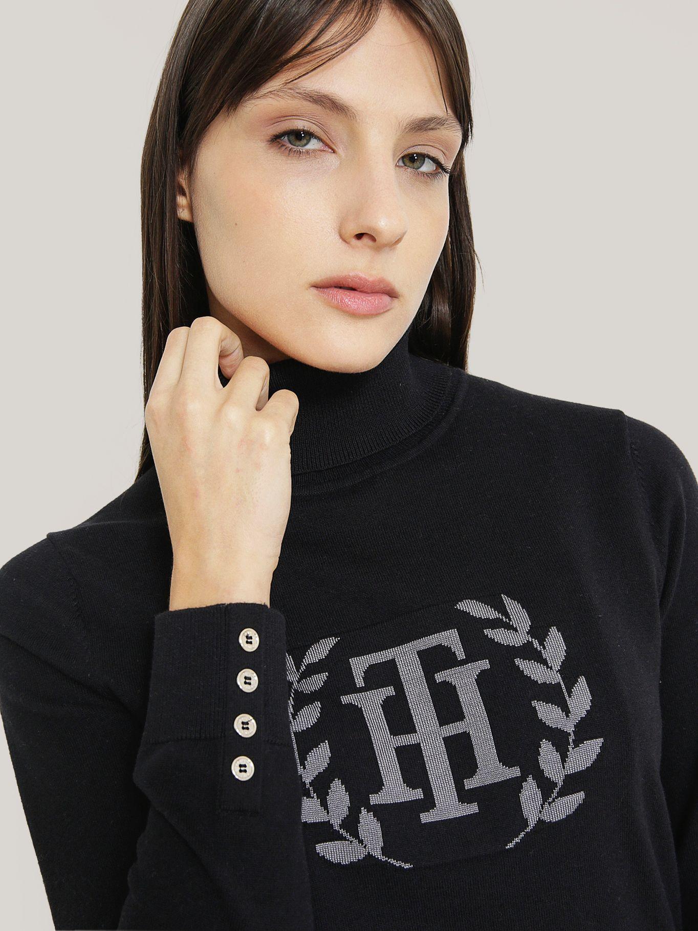 SWEATER DE ALGODÓN CUELLO ALTO NEGRO TOMMY HILFIGER-3