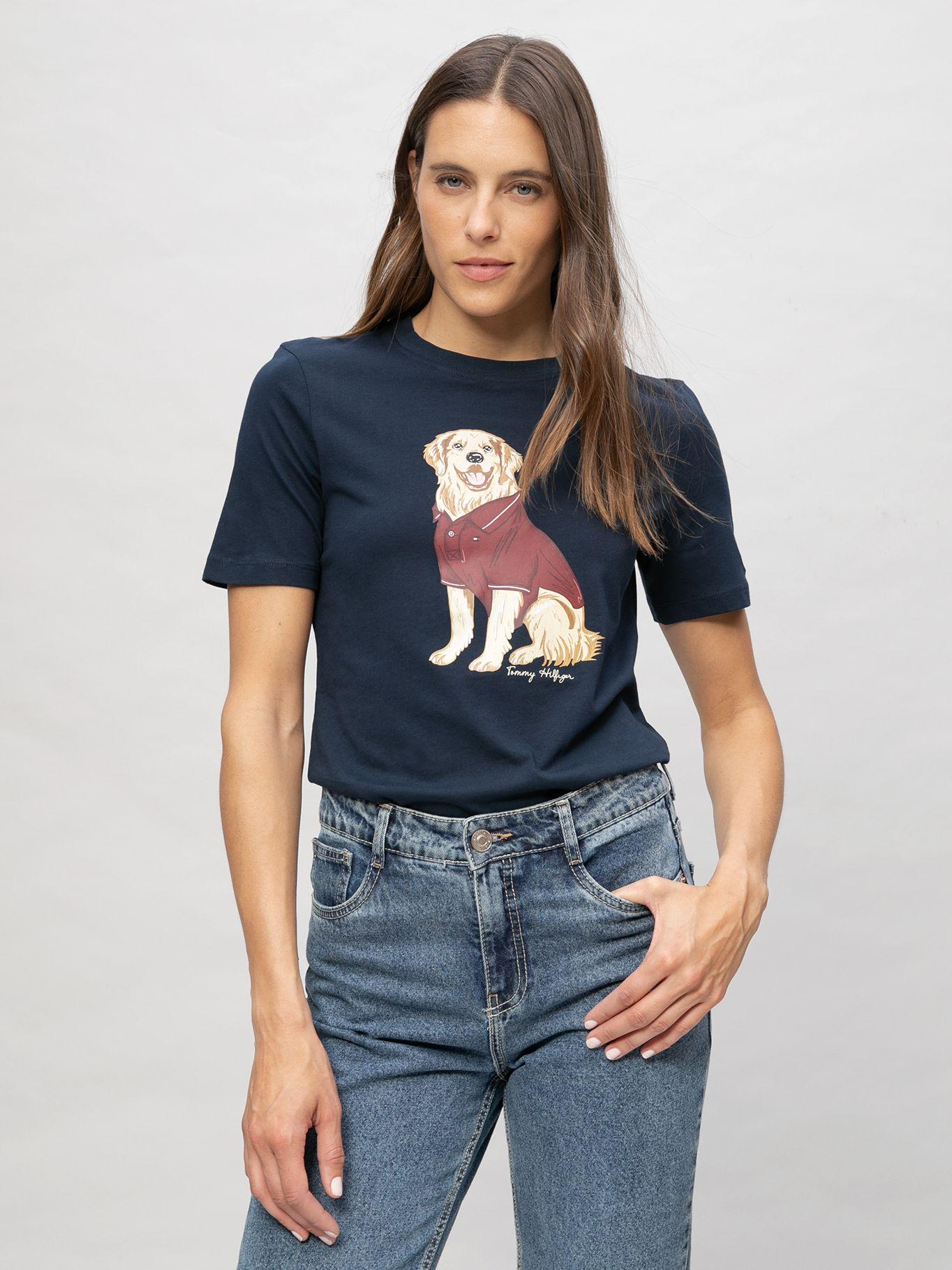 Polera Dog Print Azul Tommy Hilfiger-0