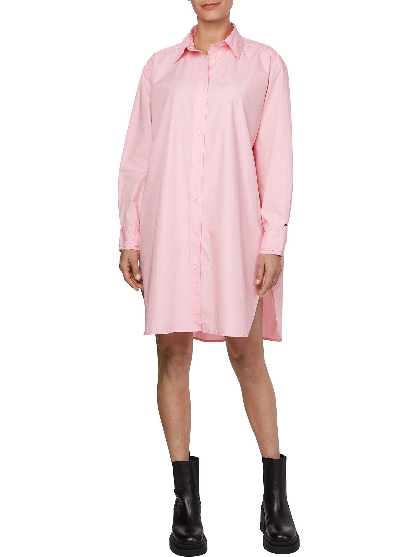 Vestido Camisero Oversize Rosado Tommy Hilfiger-0