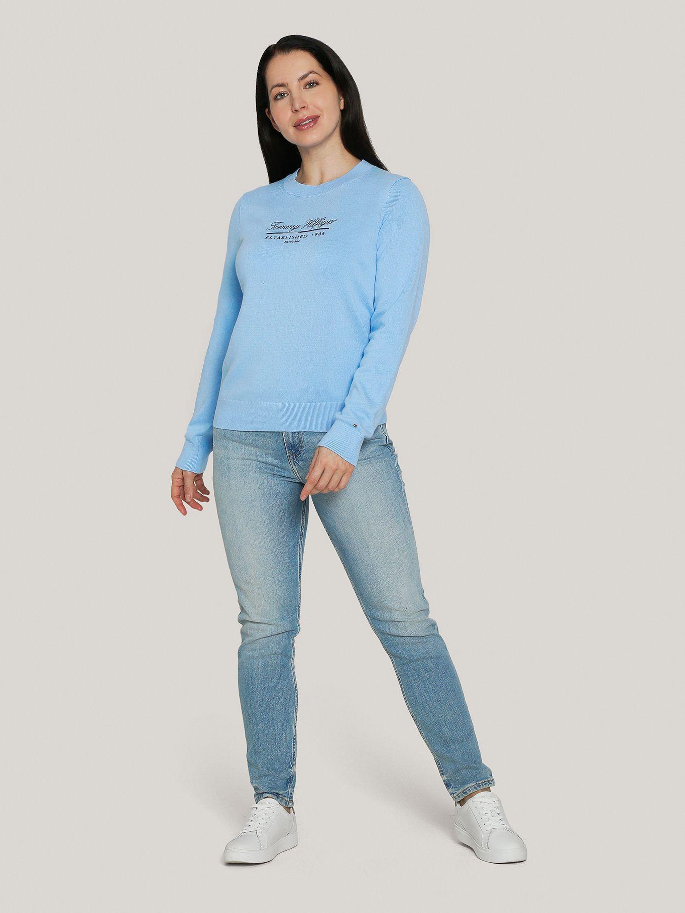 Sweater Script Graphic Logo Celeste Tommy Hilfiger-1