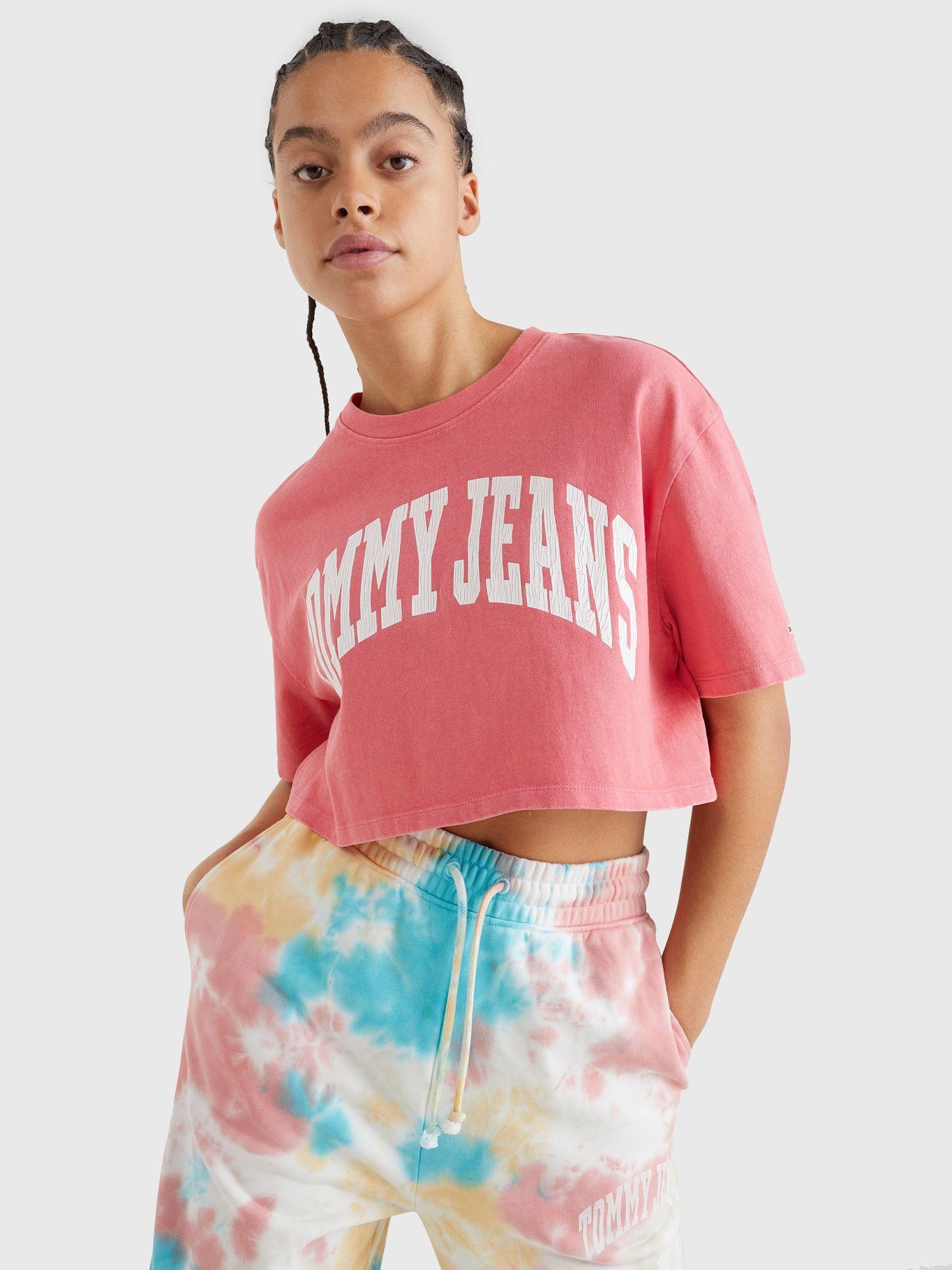 Polera Oversize College Rosado Tommy Jeans JN2-0