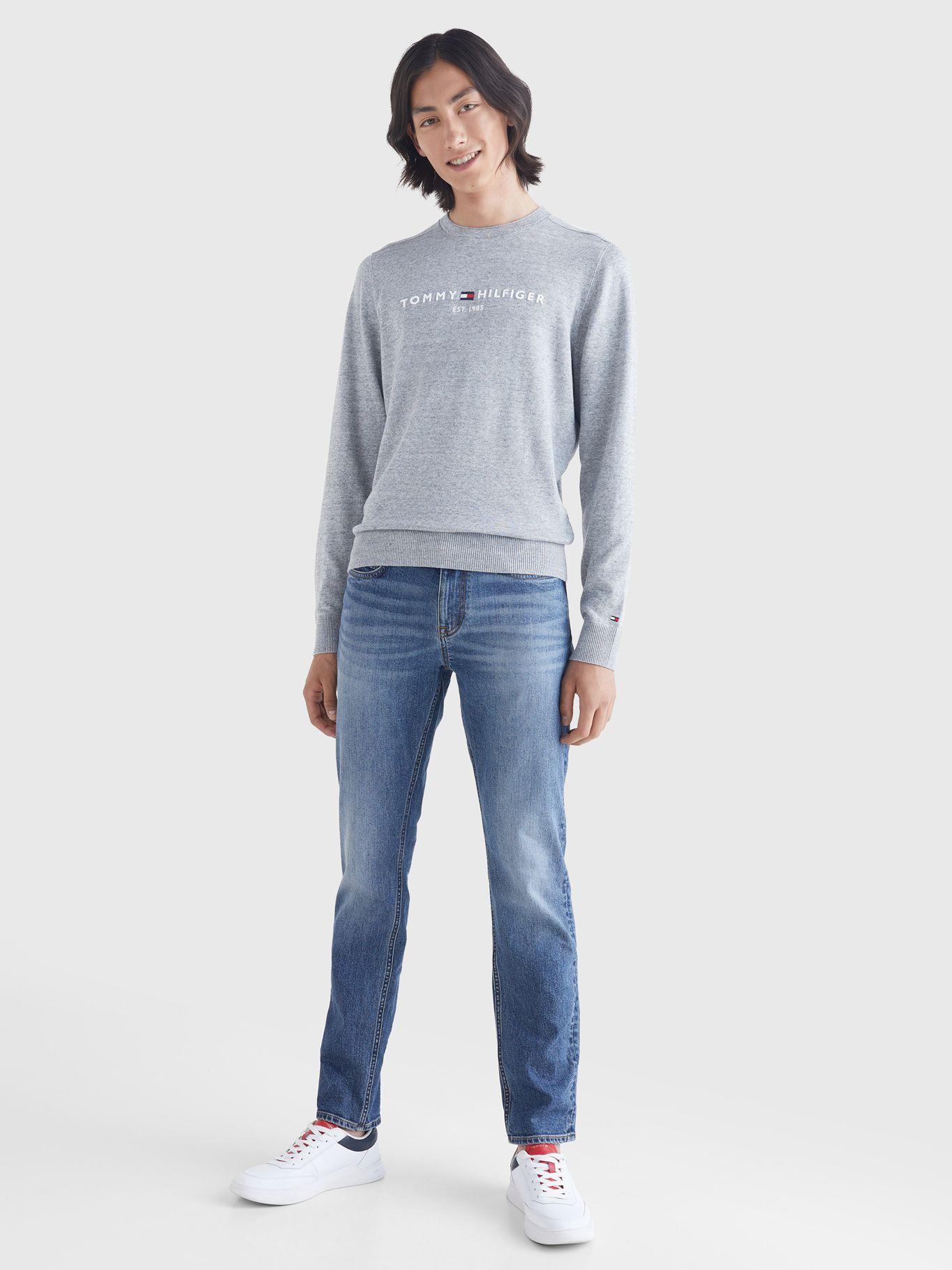 Sweater C-Neck Big Logo Gris Tommy Hilfiger-1