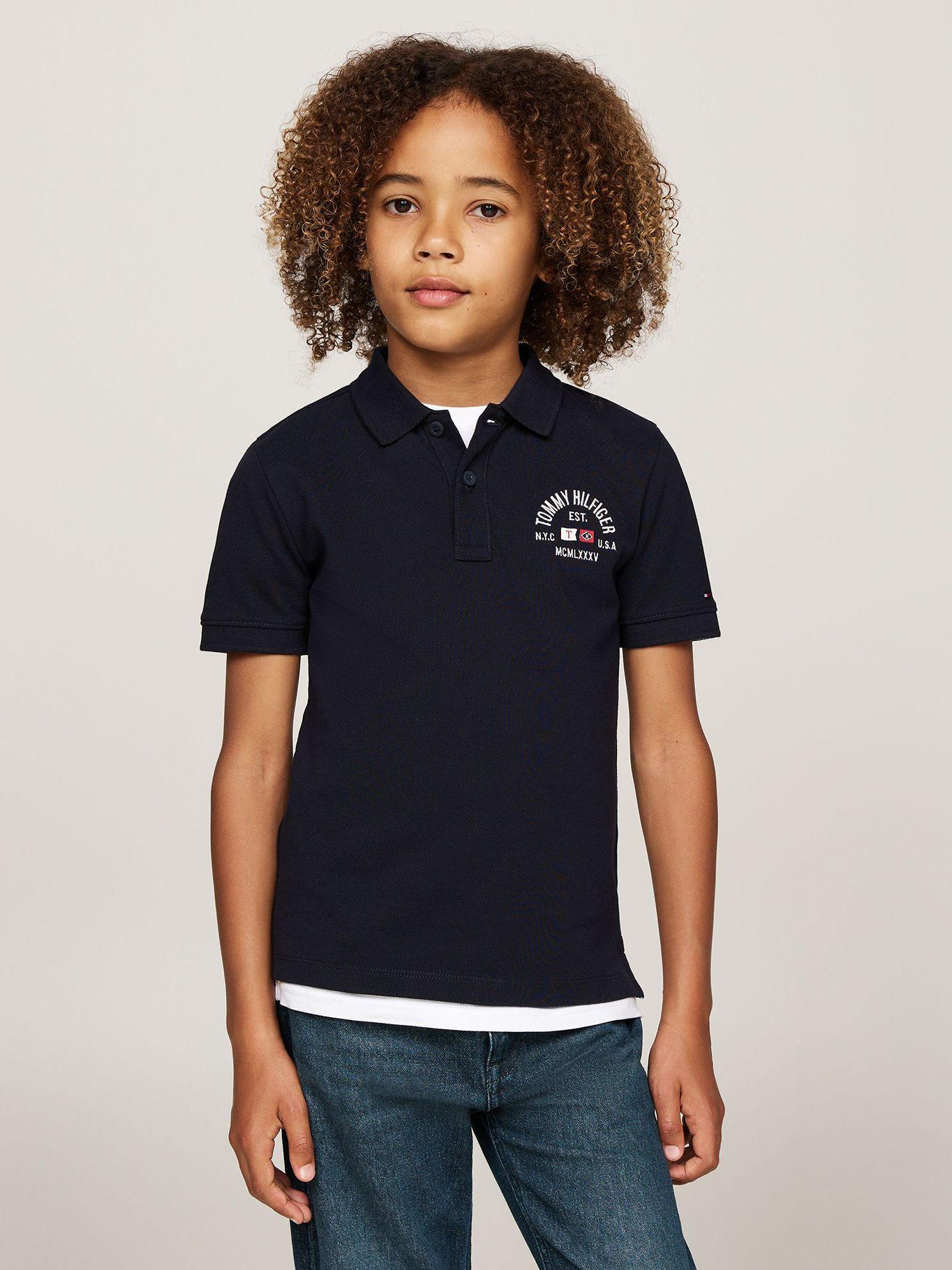 Polo De Niño Logo Flag Regular Fit Azul Tommy Hilfiger-0