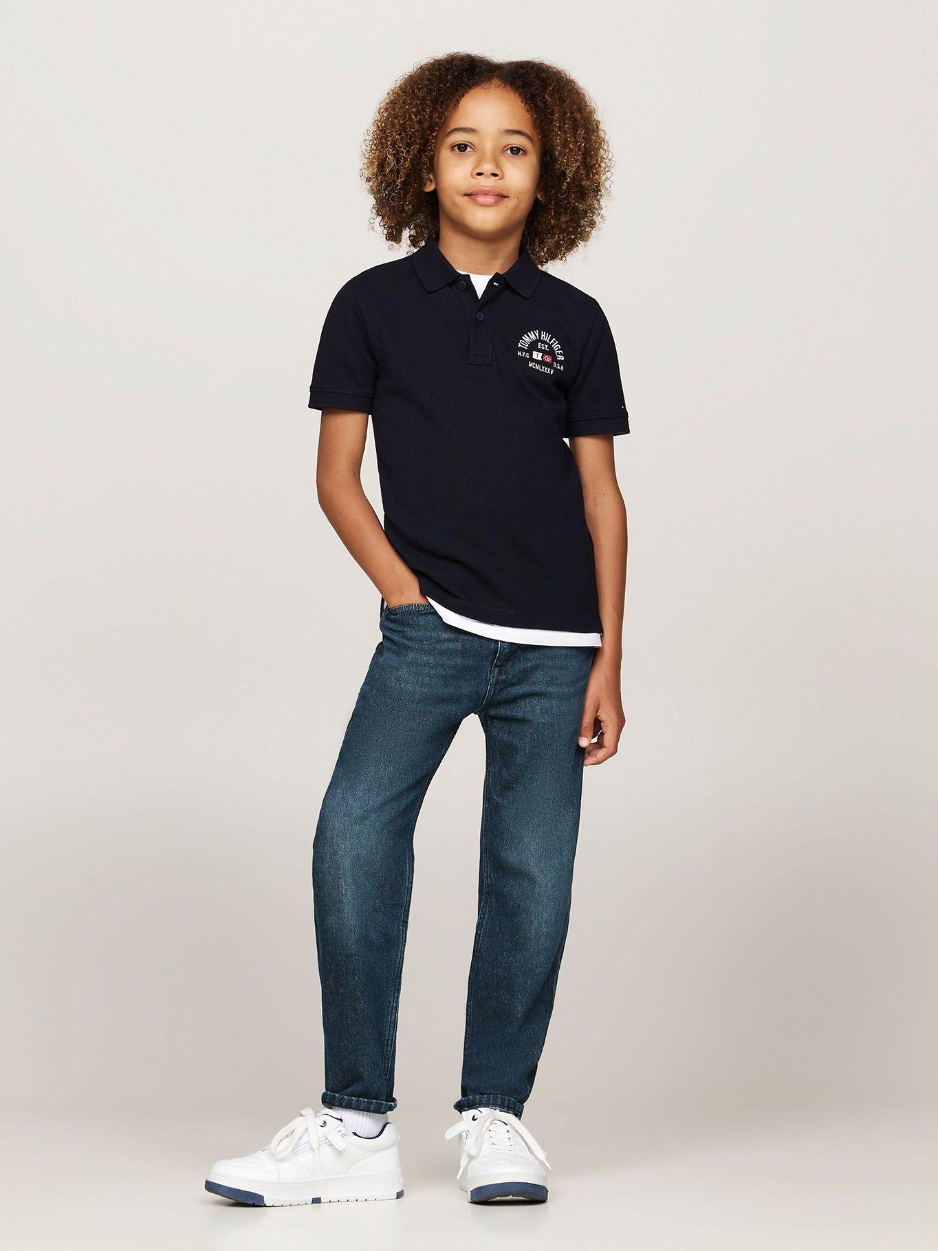 Polo De Niño Logo Flag Regular Fit Azul Tommy Hilfiger-1