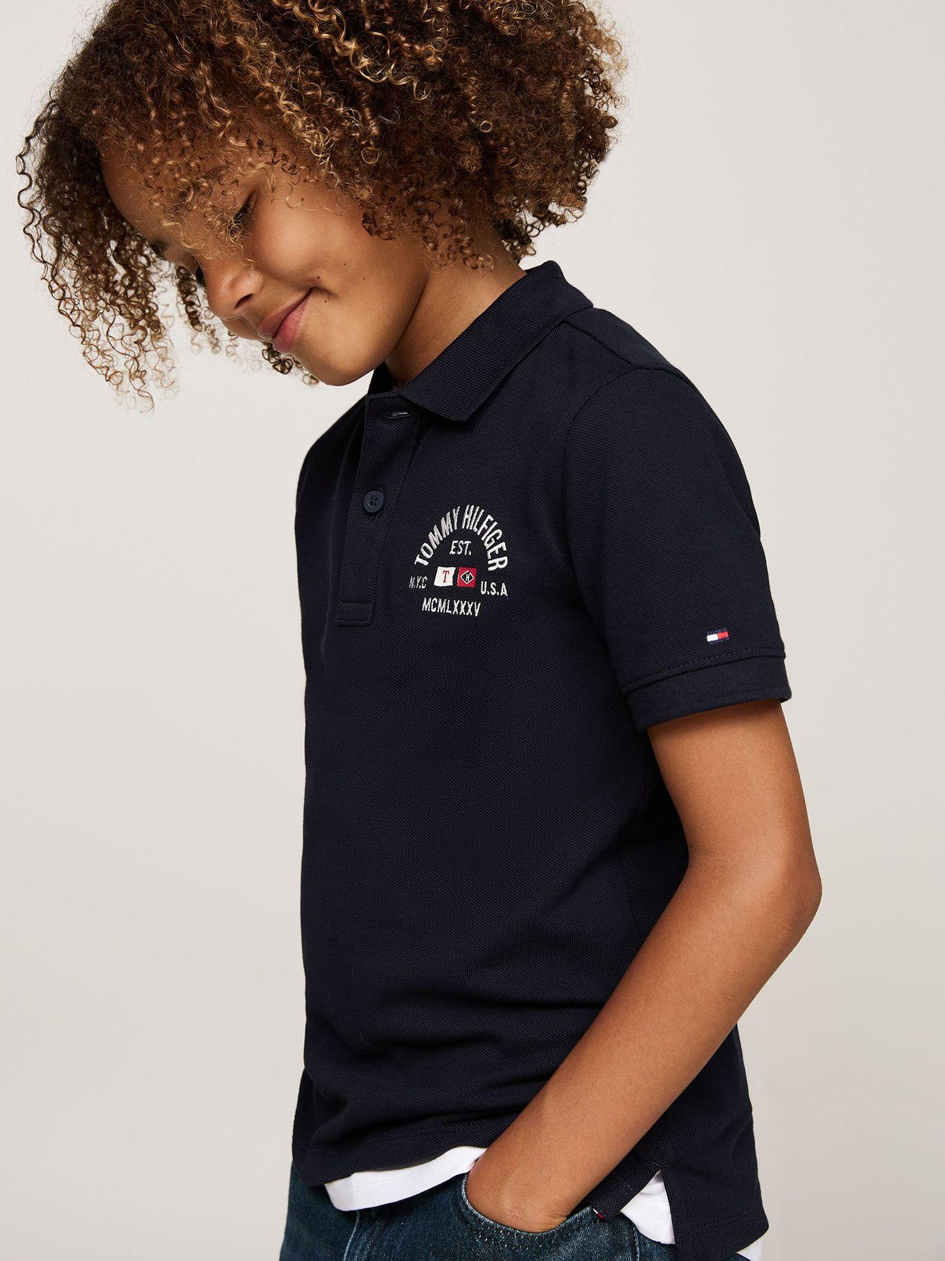 Polo De Niño Logo Flag Regular Fit Azul Tommy Hilfiger-3