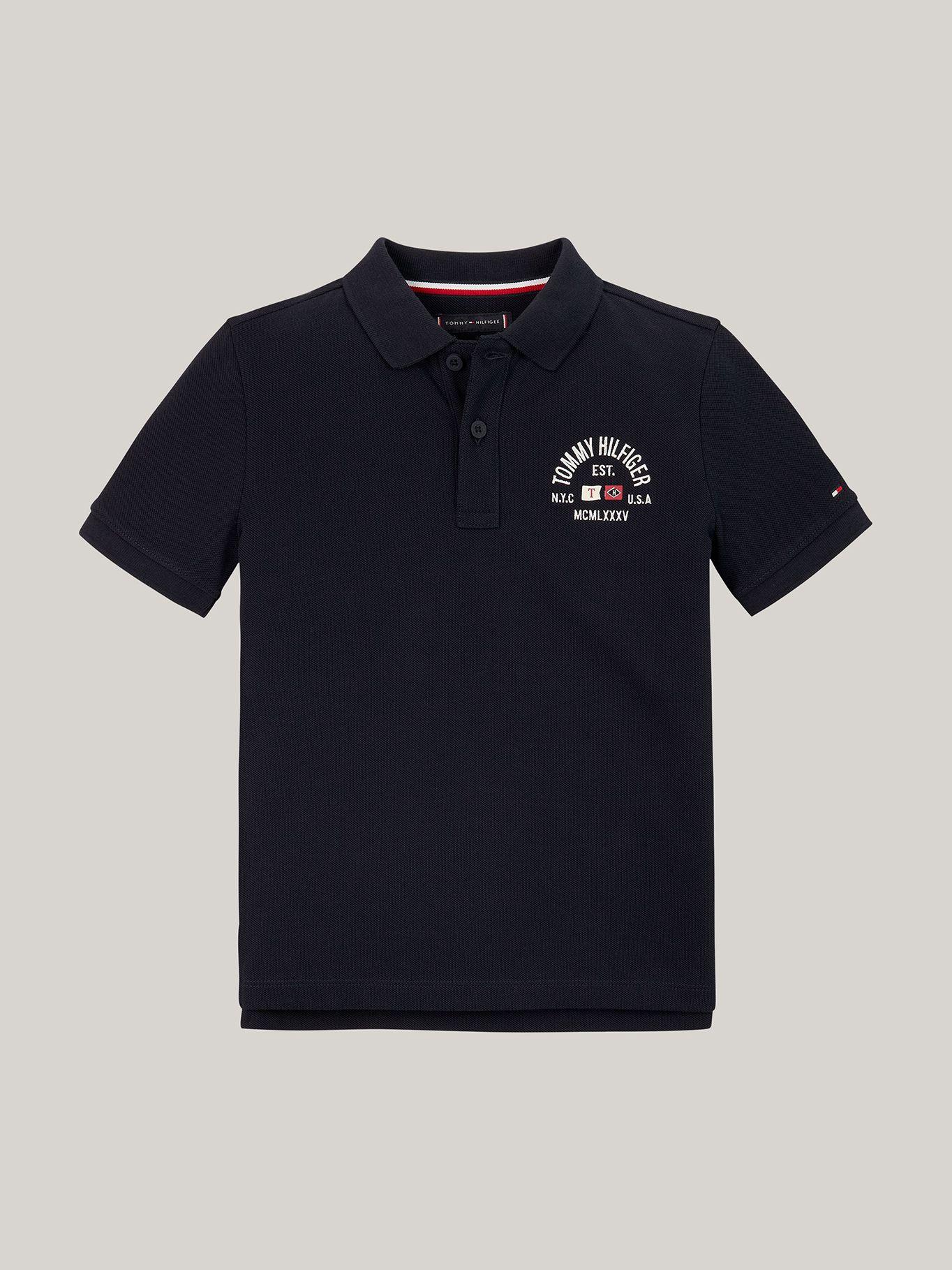 Polo De Niño Logo Flag Regular Fit Azul Tommy Hilfiger-4