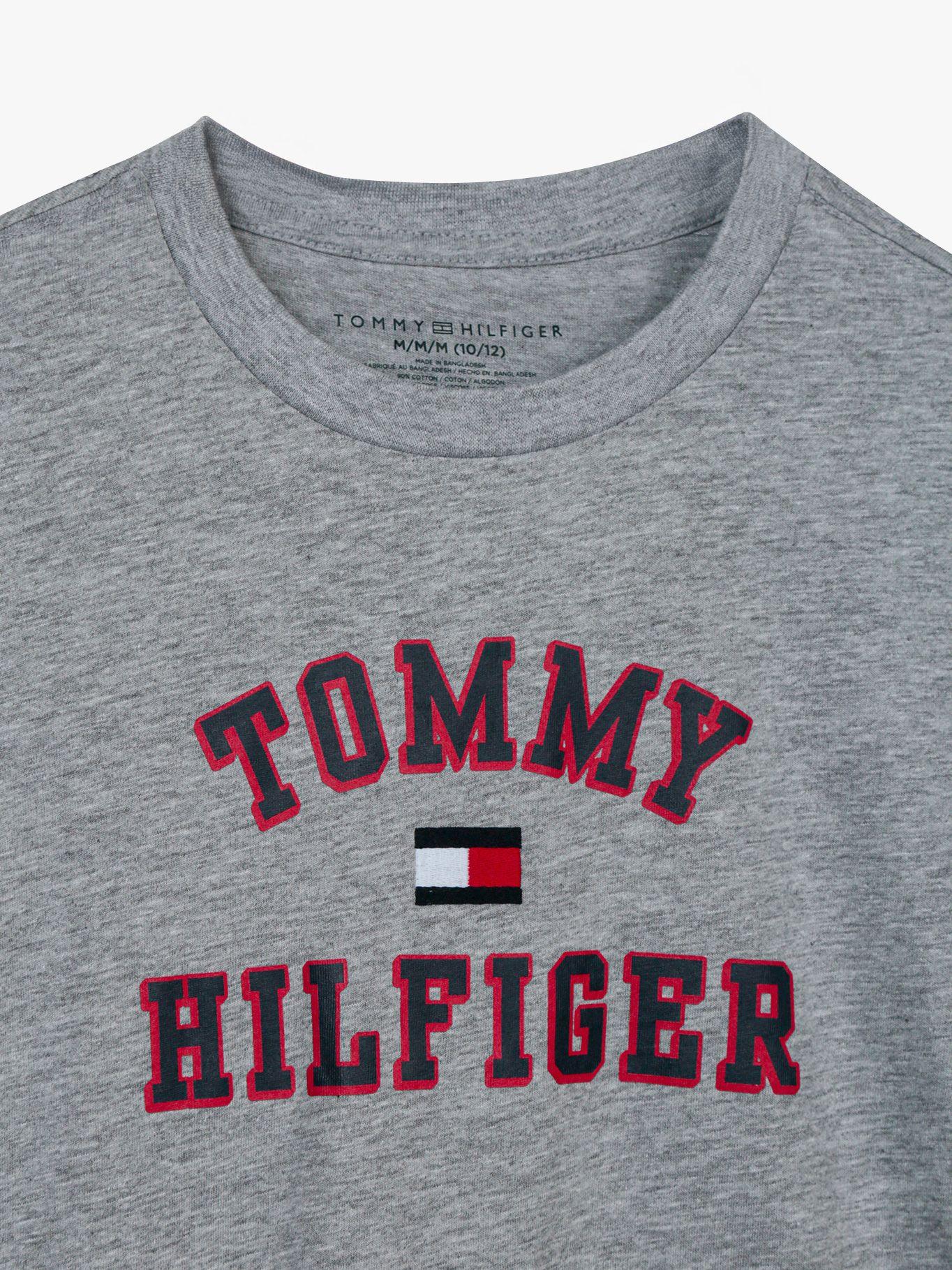 Polera De Niño Varsity Con Logo Gris Tommy Hilfiger-2