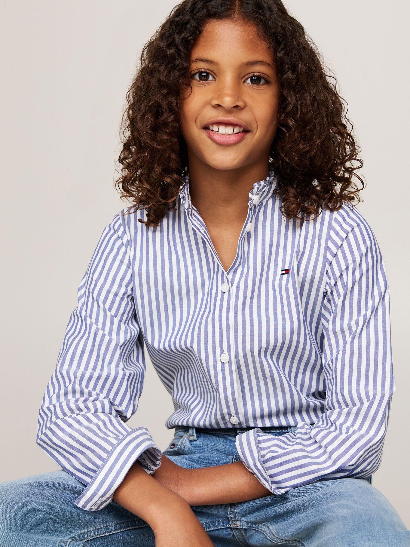 Blusa Con Cuello De Volantes Celeste Tommy Hilfiger-3