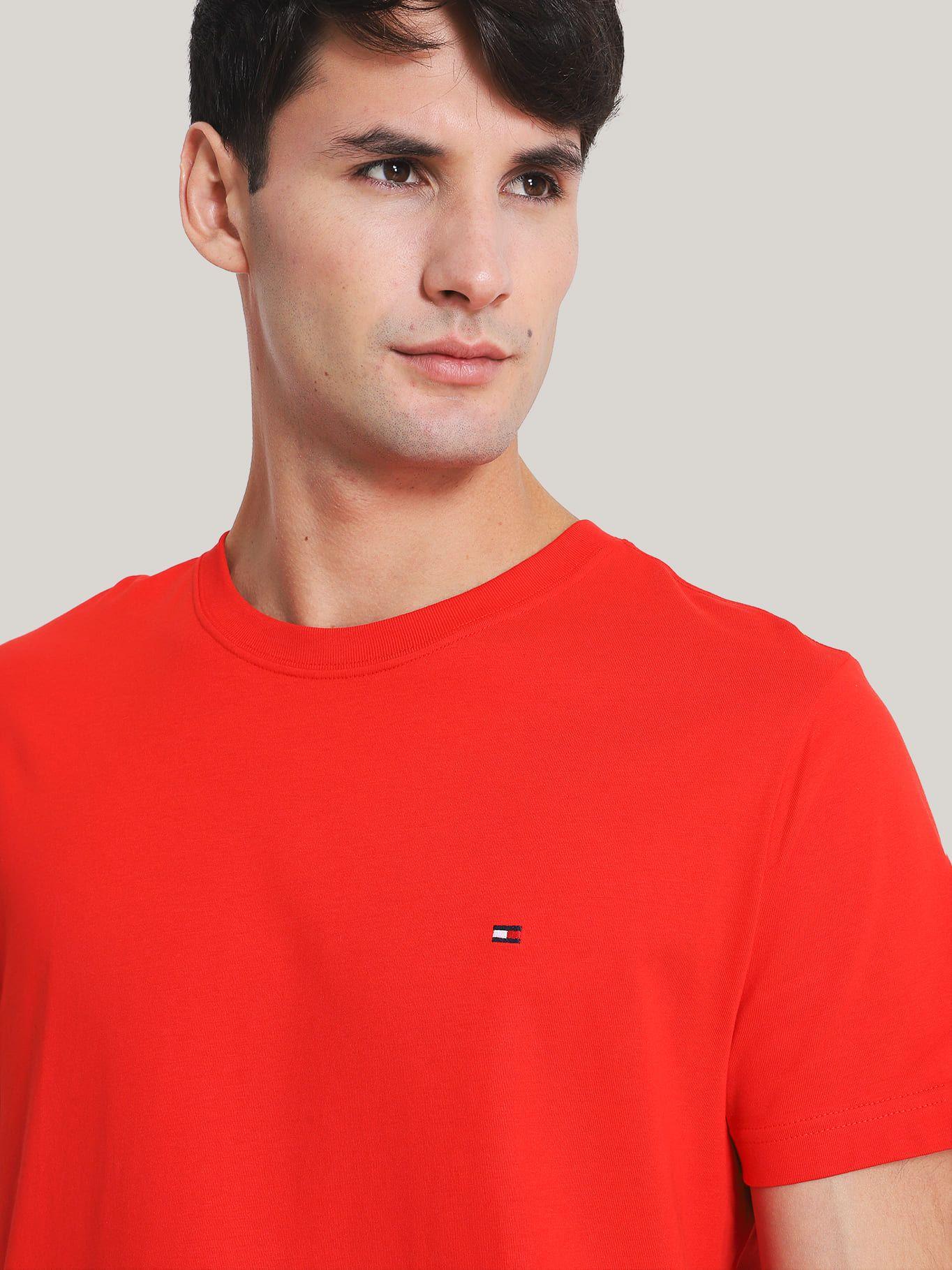 Polera Essential Cotton C-Neck Slim Fit Rojo Tommy Hilfiger-3