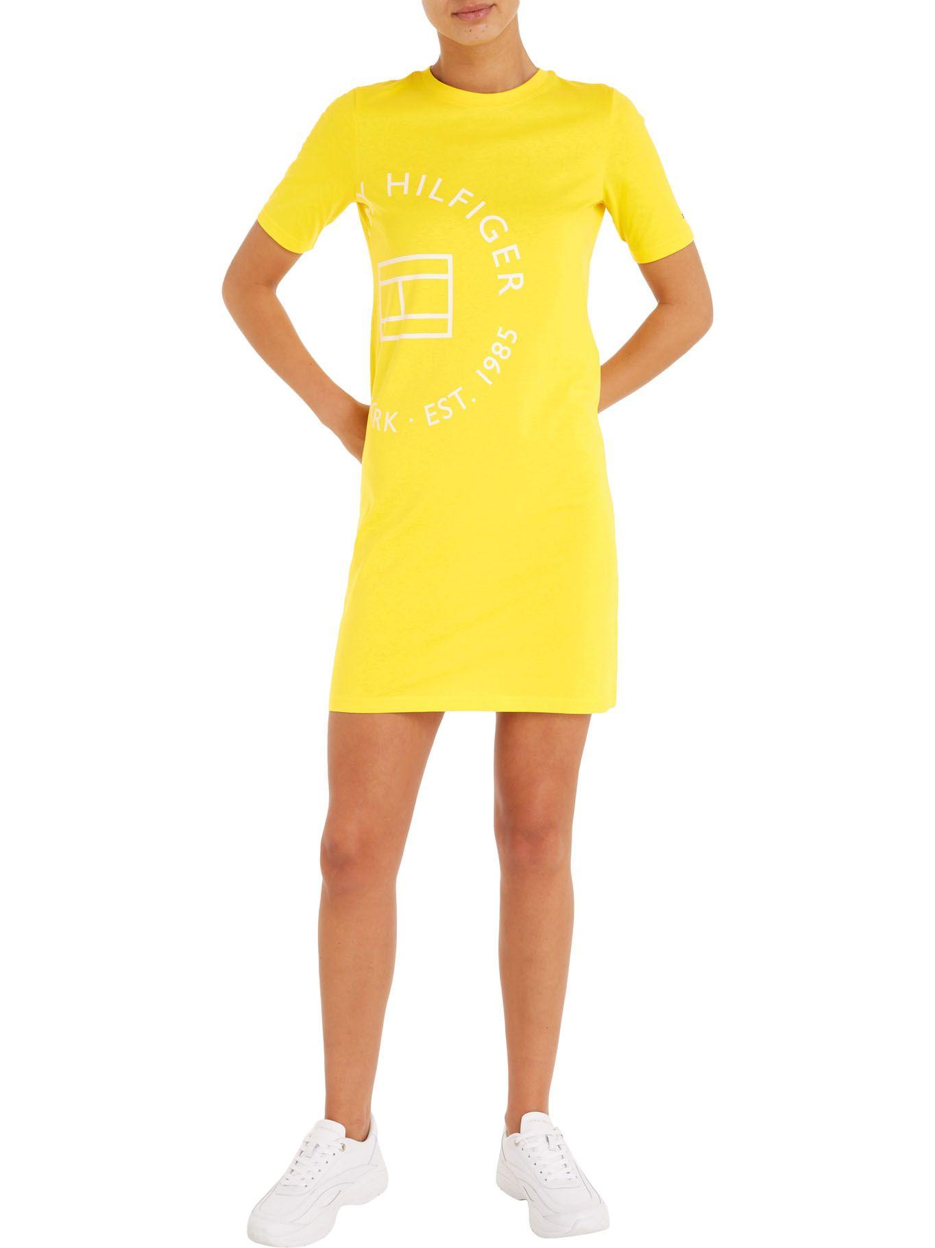 Vestido Con Logo Circular Amarillo Tommy Hilfiger-0
