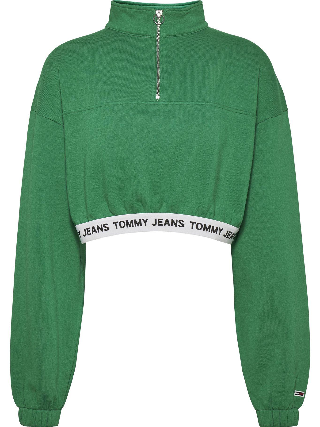 Polerón Super Crop Logo Waistband Verde Tommy Hilfiger-0