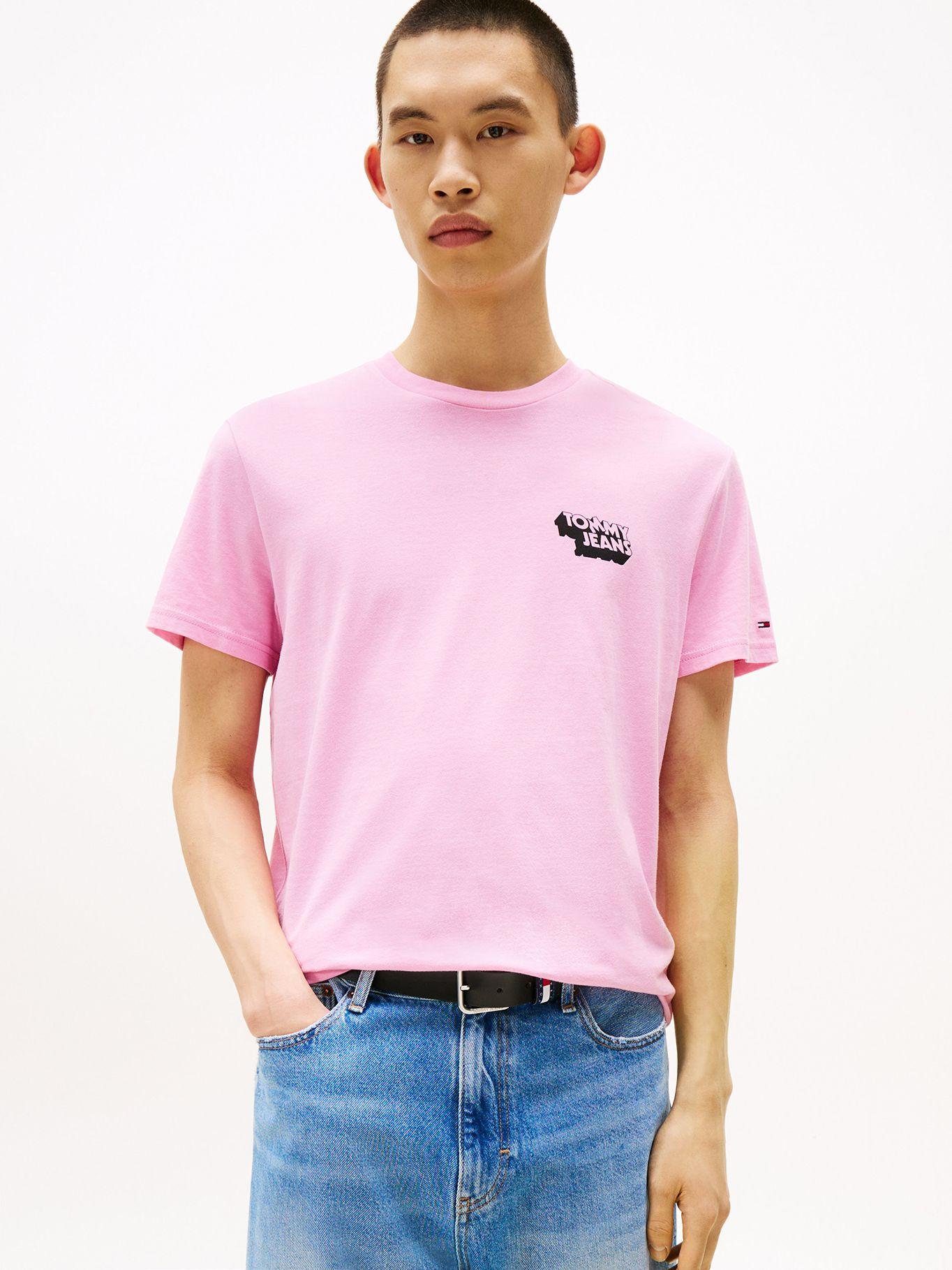 Polera Stack Logo Slim Fit Rosado U06 Tommy Jeans-0