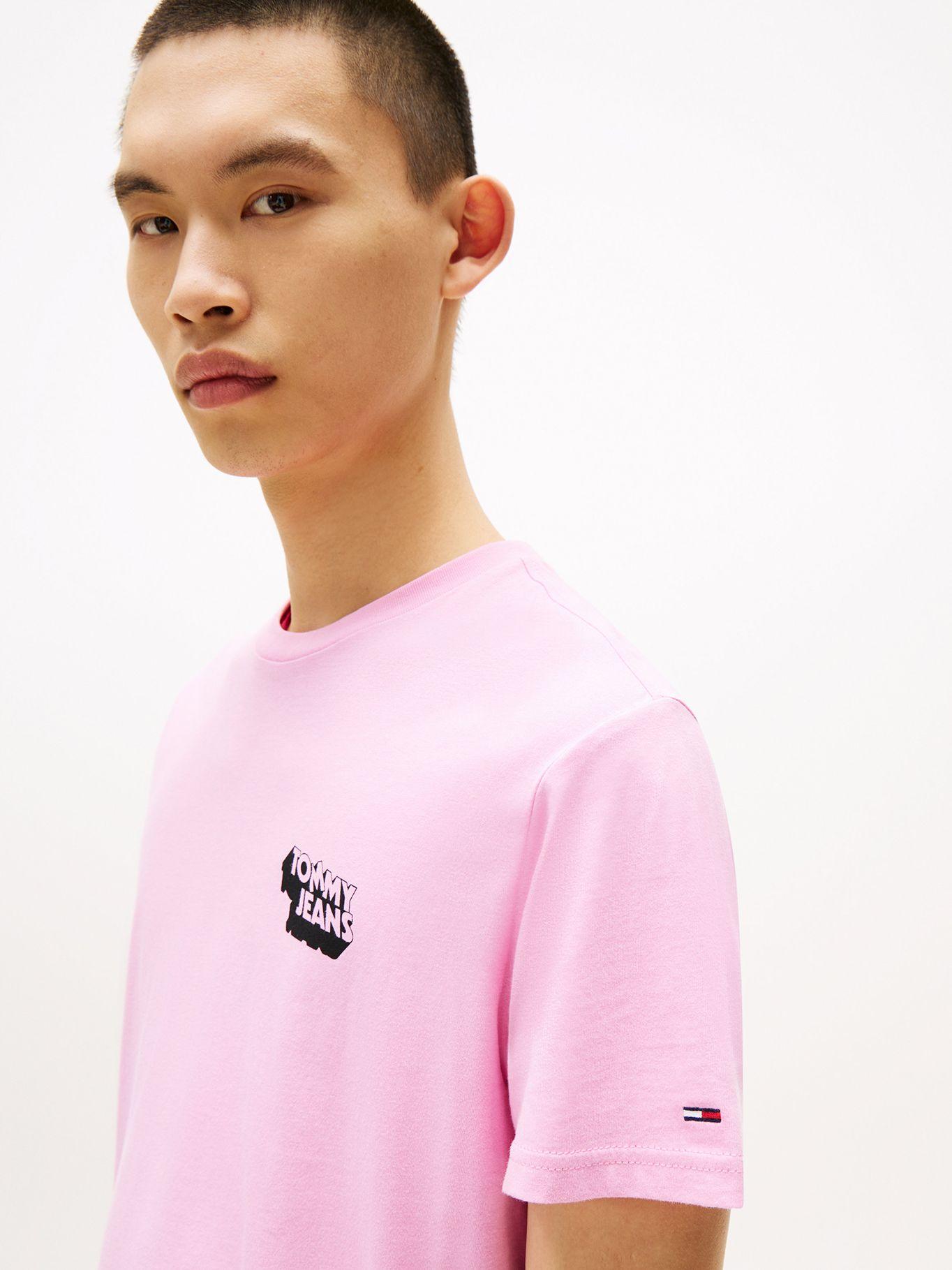 Polera Stack Logo Slim Fit Rosado U06 Tommy Jeans-3