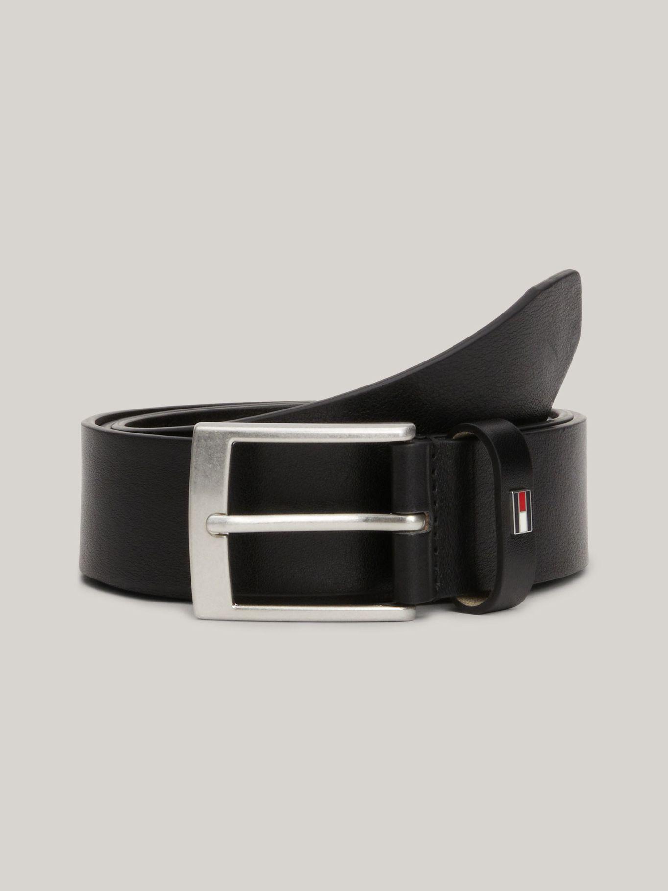 Cinturón De Cuero Liso Esmaltado Negro Tommy Hilfiger-0