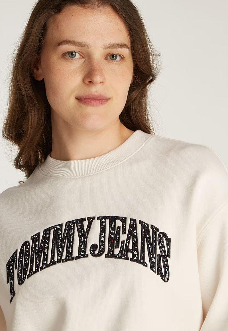 Polerón Relaxed Con Logo De Flores Blanco Tommy Jeans-3