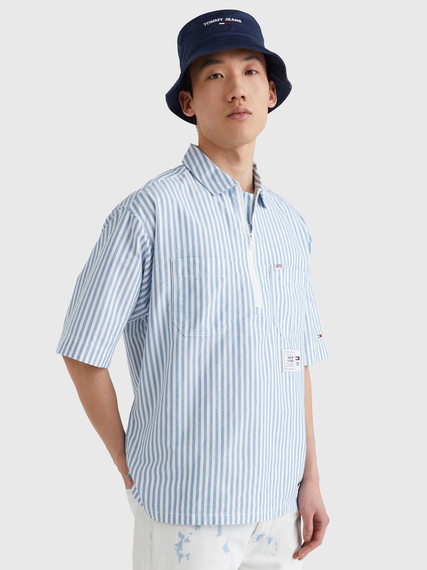 Camisa A Rayas Con Cierre Celeste Tommy Jeans JN2-3