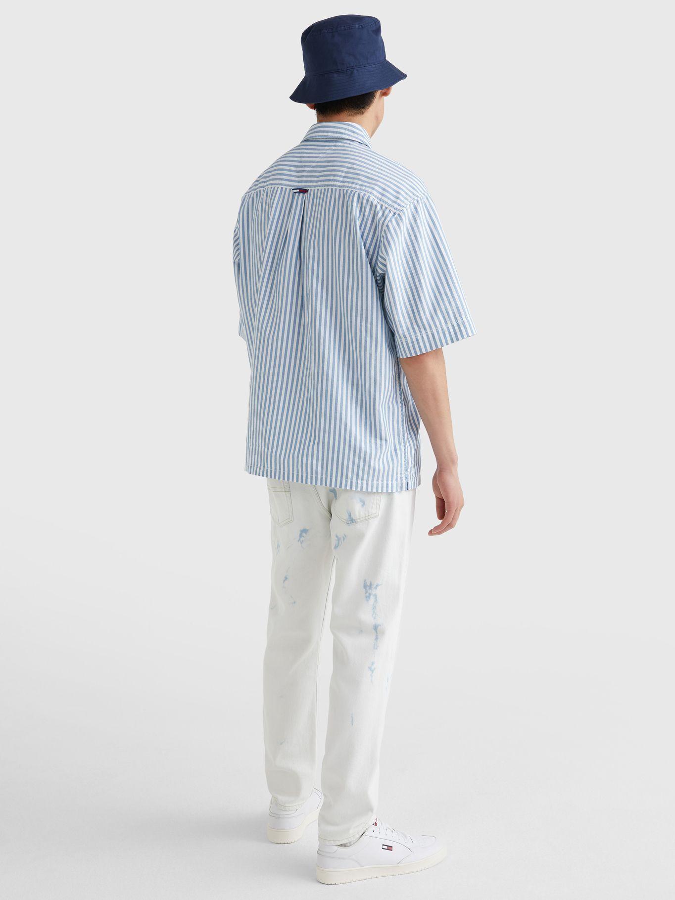 Camisa A Rayas Con Cierre Celeste Tommy Jeans JN2-1