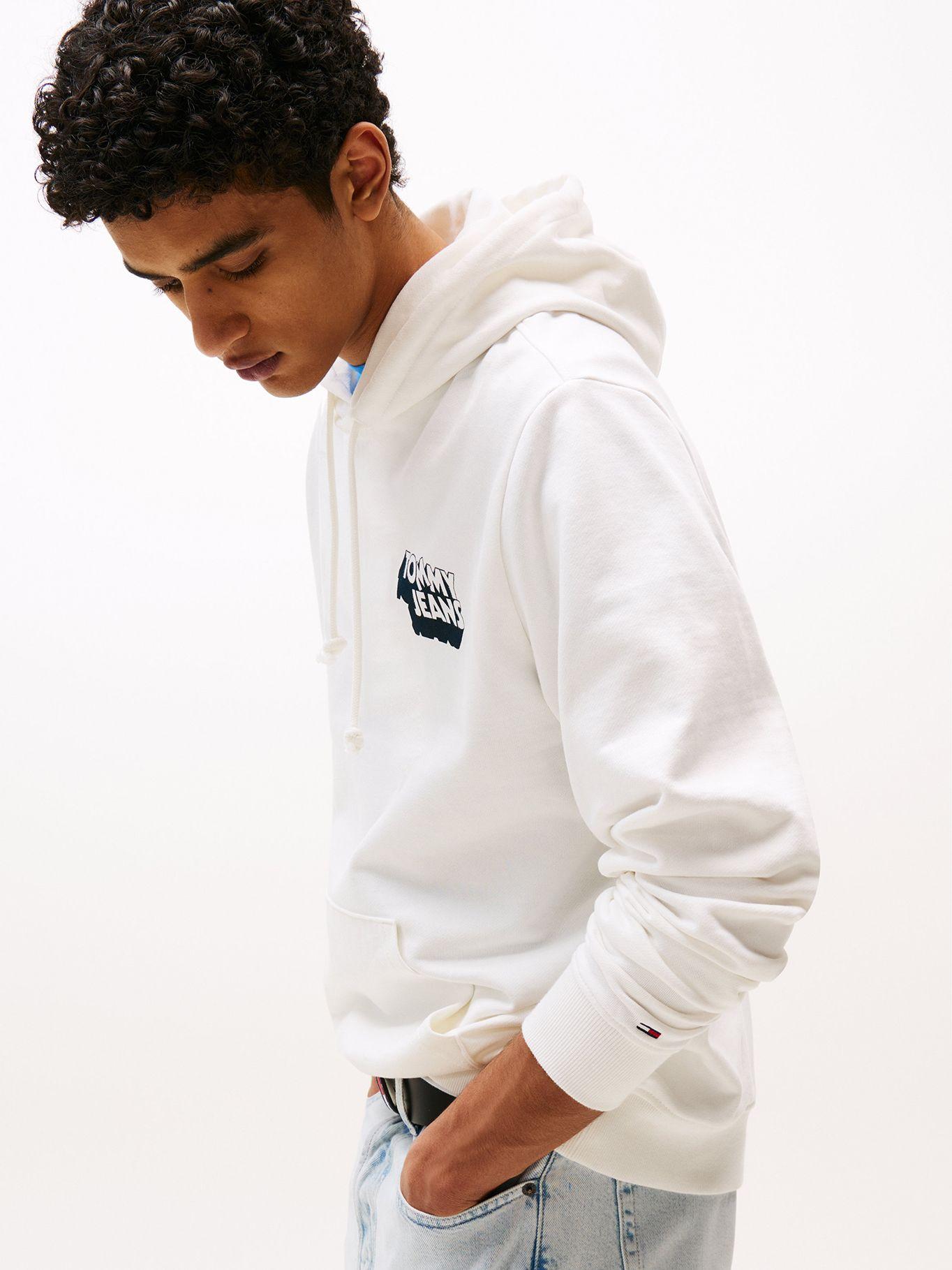 Polerón Hoodie Logo Gráfico Blanco YBL Tommy Jeans-3