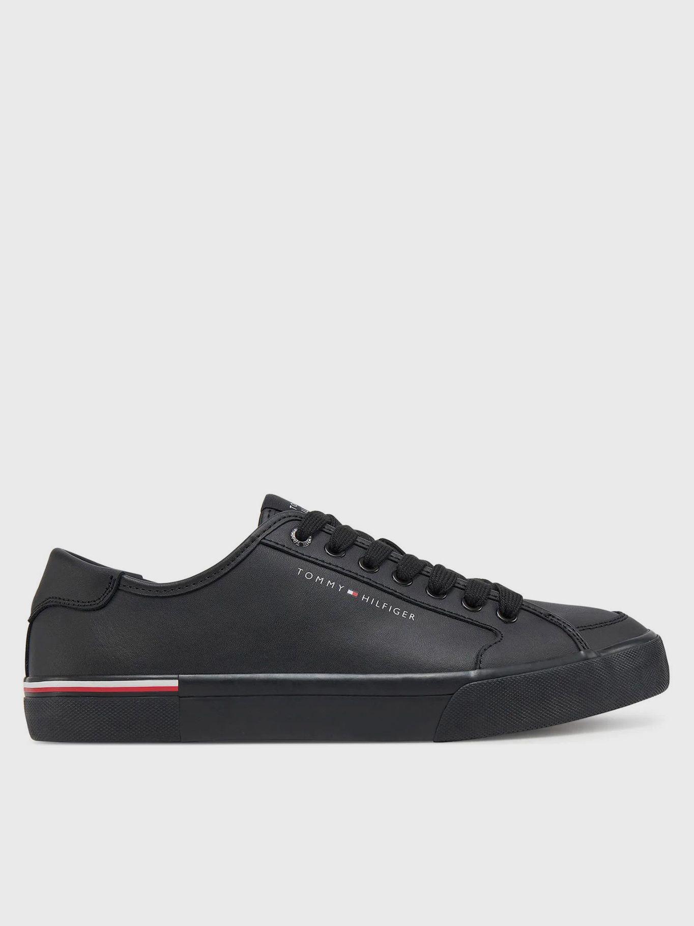 Zapatilla Con Logo En Bajo Relieve Negro Tommy Hilfiger-4