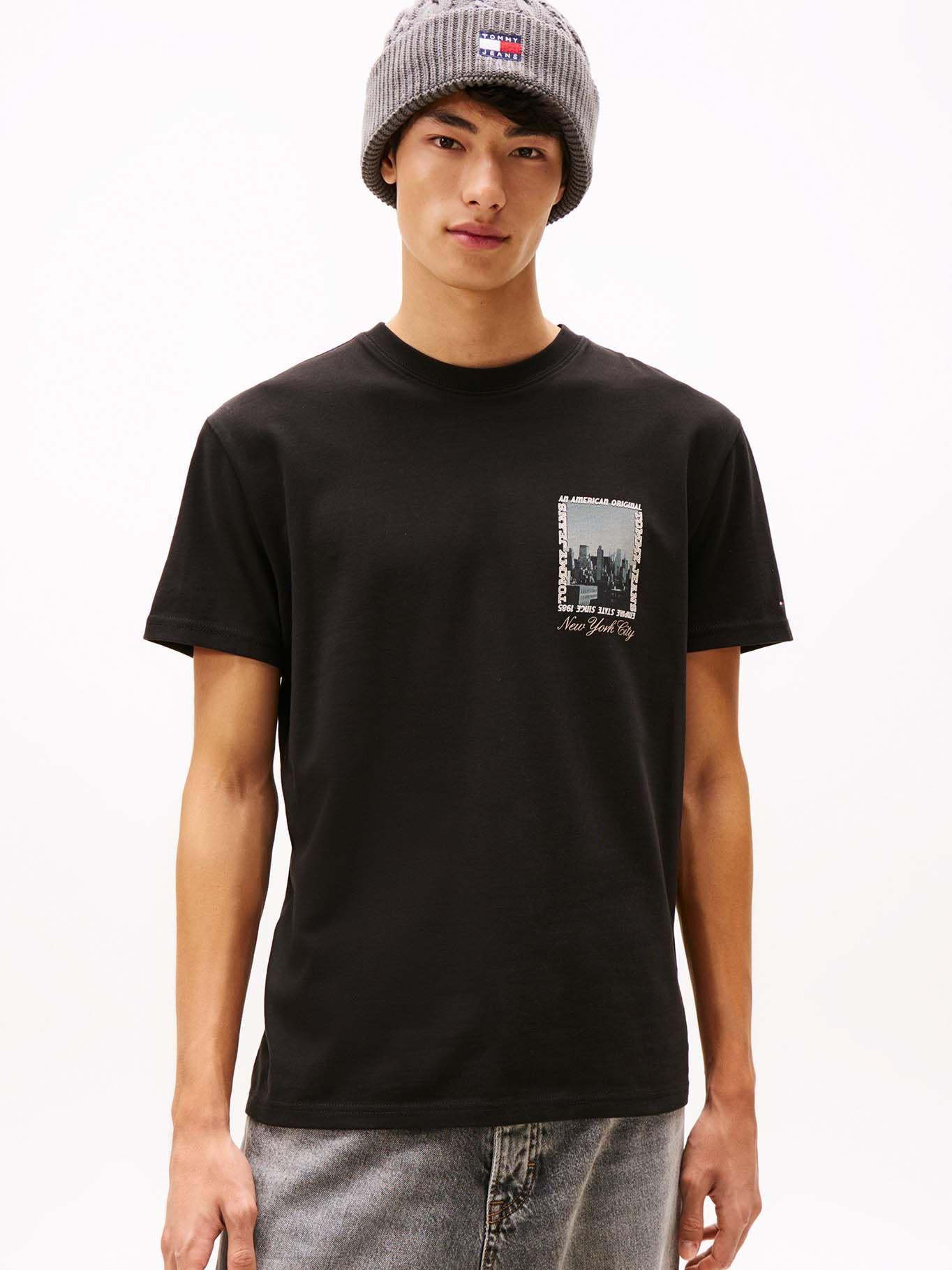 Polera Regular Fit Photo Logo Negro Tommy Jeans-0
