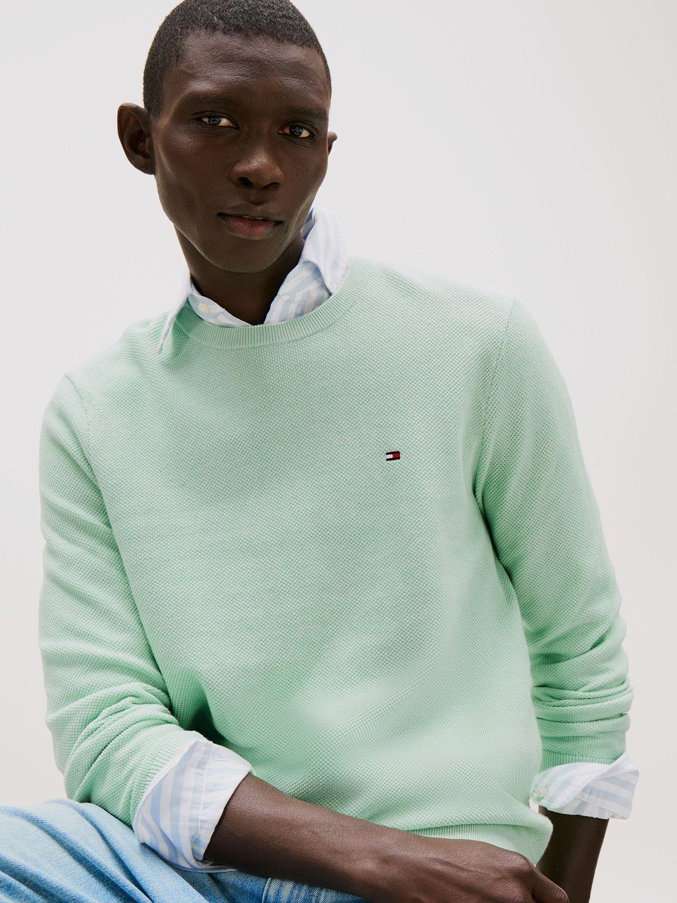 Sweater Essential Structure C-Neck Verde Tommy Hilfiger-3